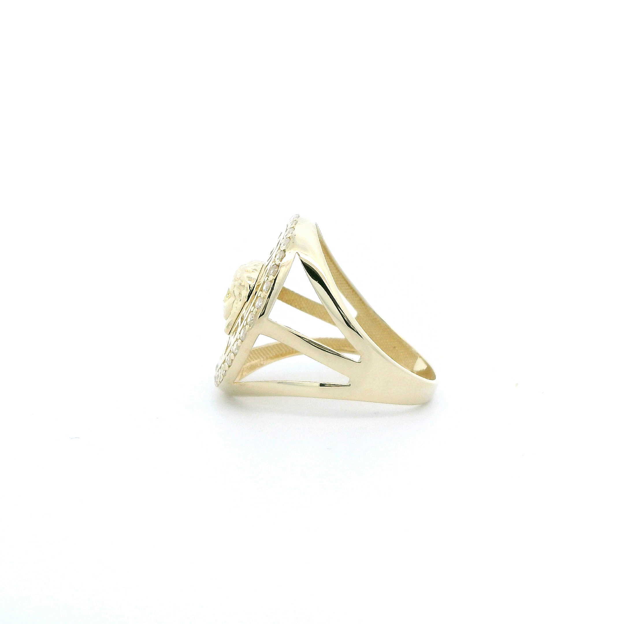 14K Yellow Gold Medusa Womens Ring
