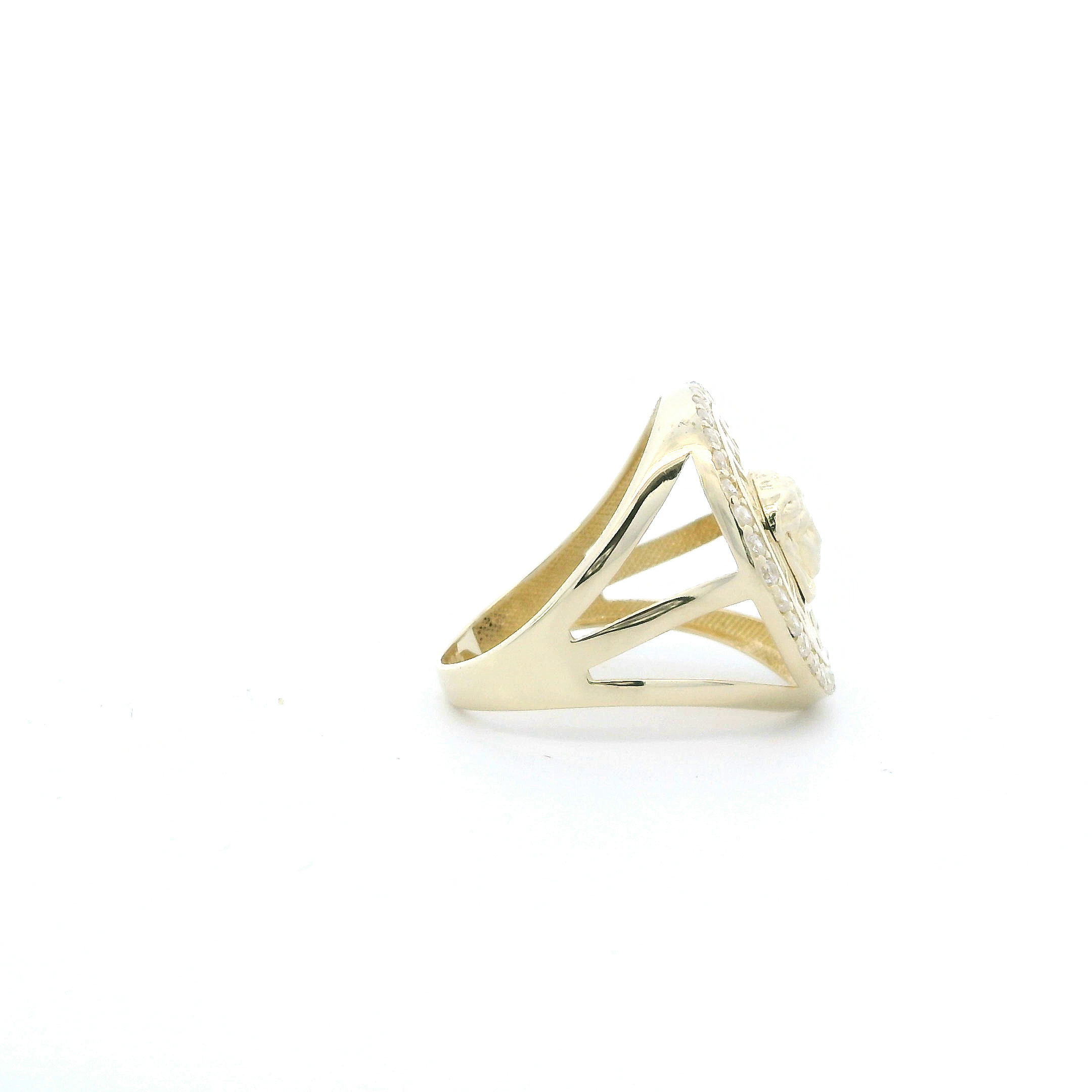 14K Yellow Gold Medusa Womens Ring
