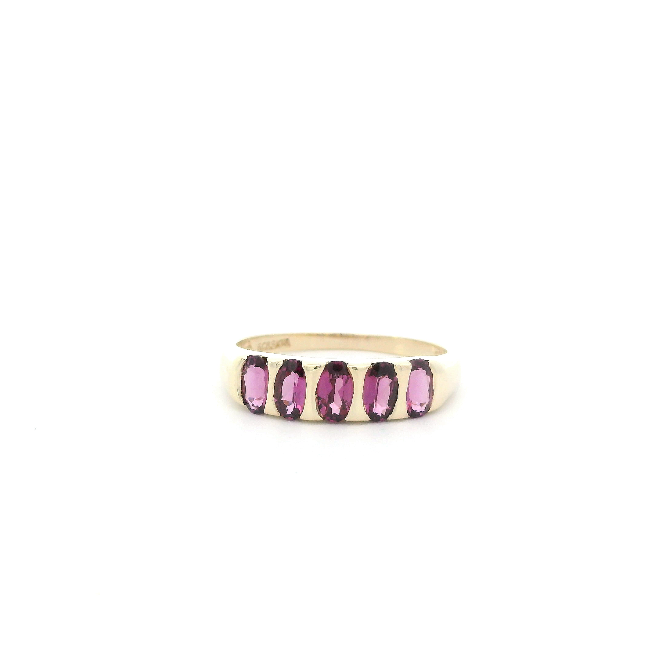 10K Yellow Gold Pink Tourmaline Womens Ring