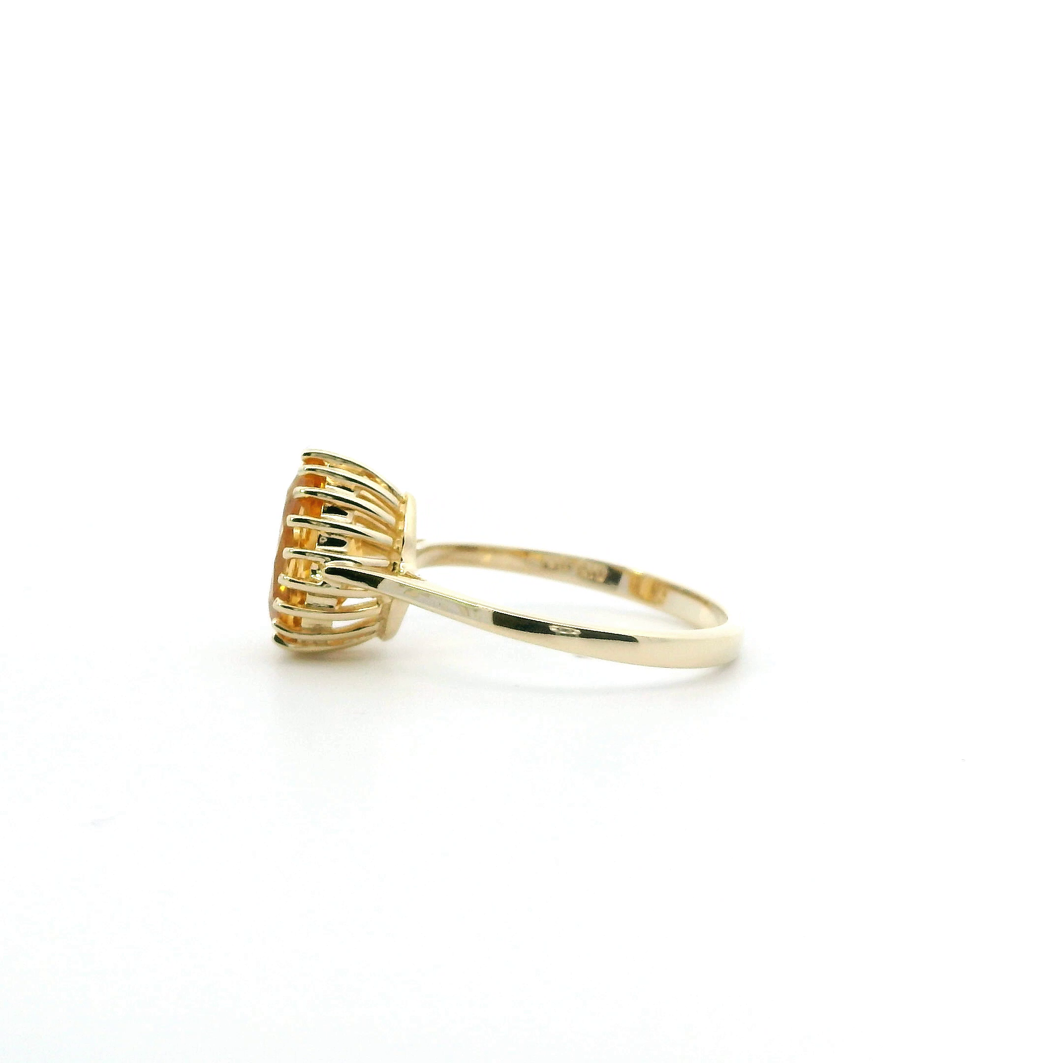 10K Yellow Gold Pear Citrine Womens Ring