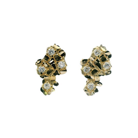 10K Yellow Gold Nugget Earrings