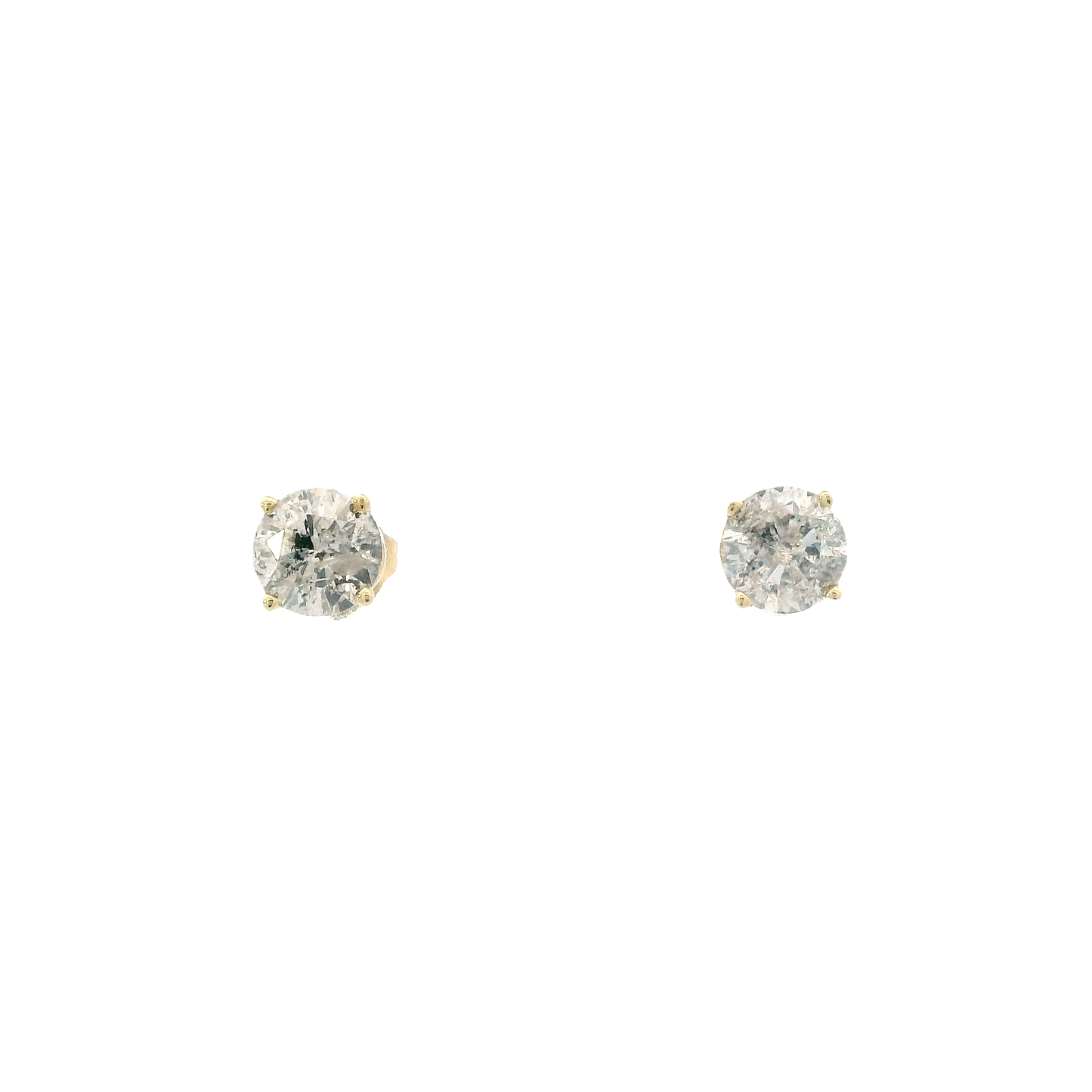 10K Yellow Gold Diamond Solitaire Earrings - 0.80ct