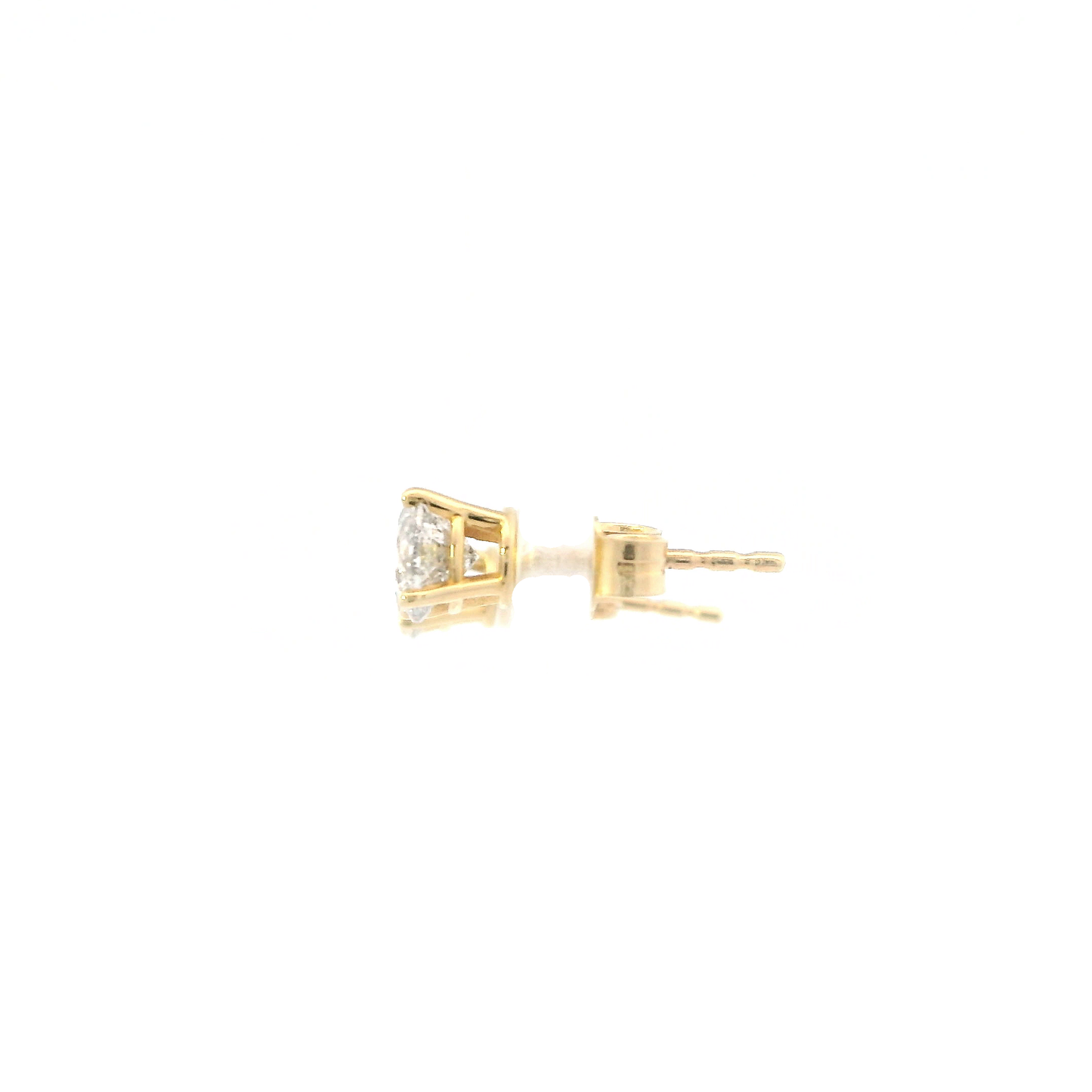 10K Yellow Gold Diamond Solitaire Earrings - 0.80ct