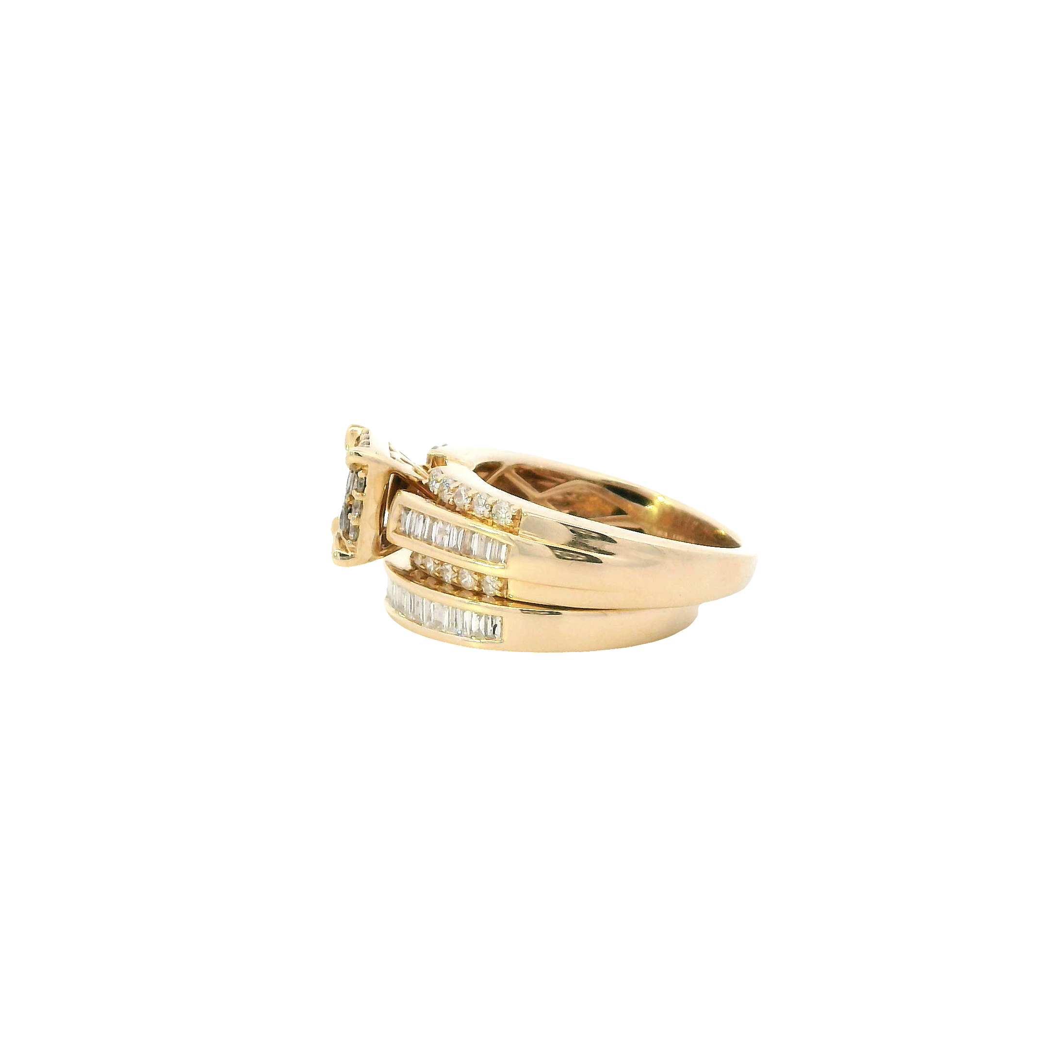 14K Yellow Gold Diamond Engagement & Wedding Ring Set - 0.61ct