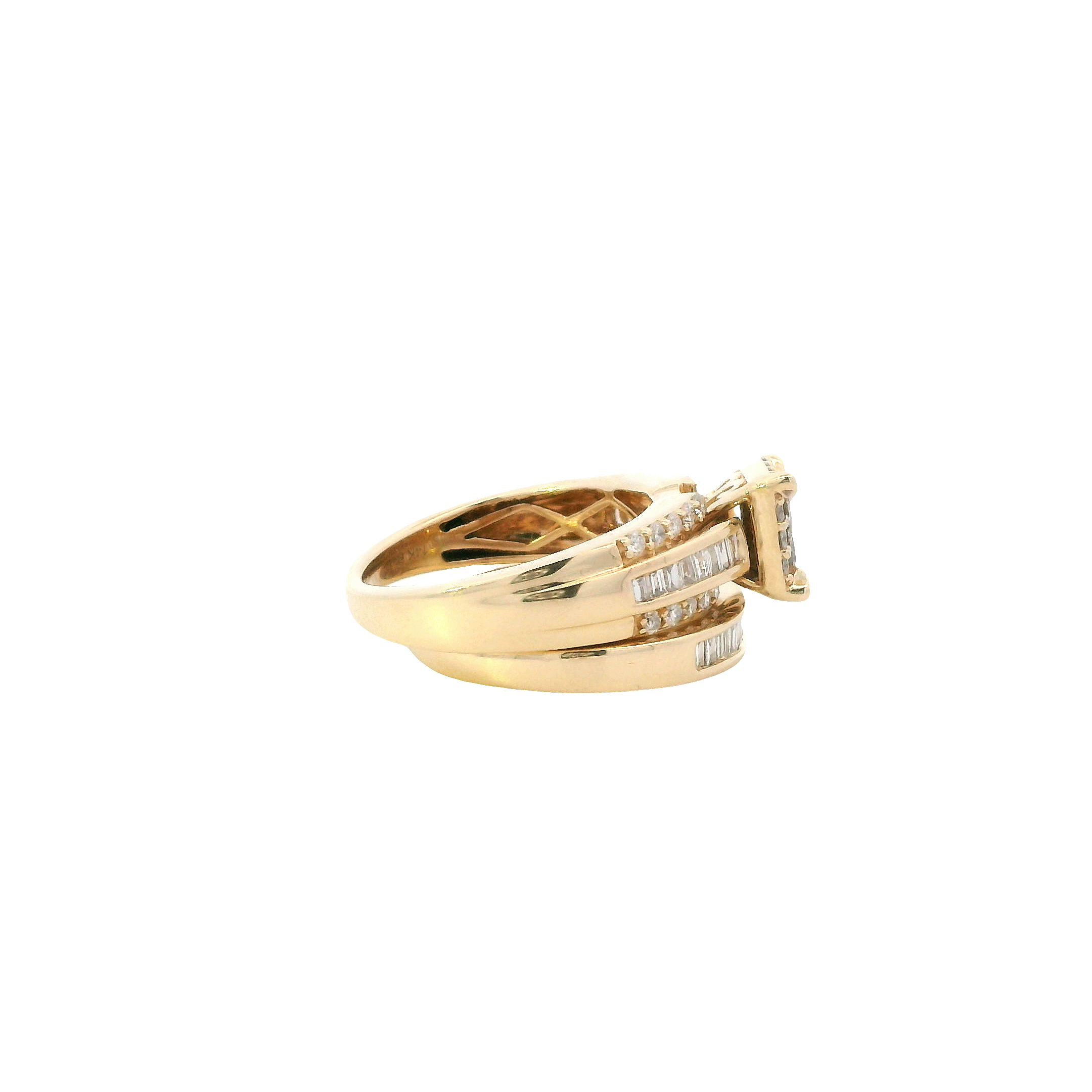 14K Yellow Gold Diamond Engagement & Wedding Ring Set - 0.61ct