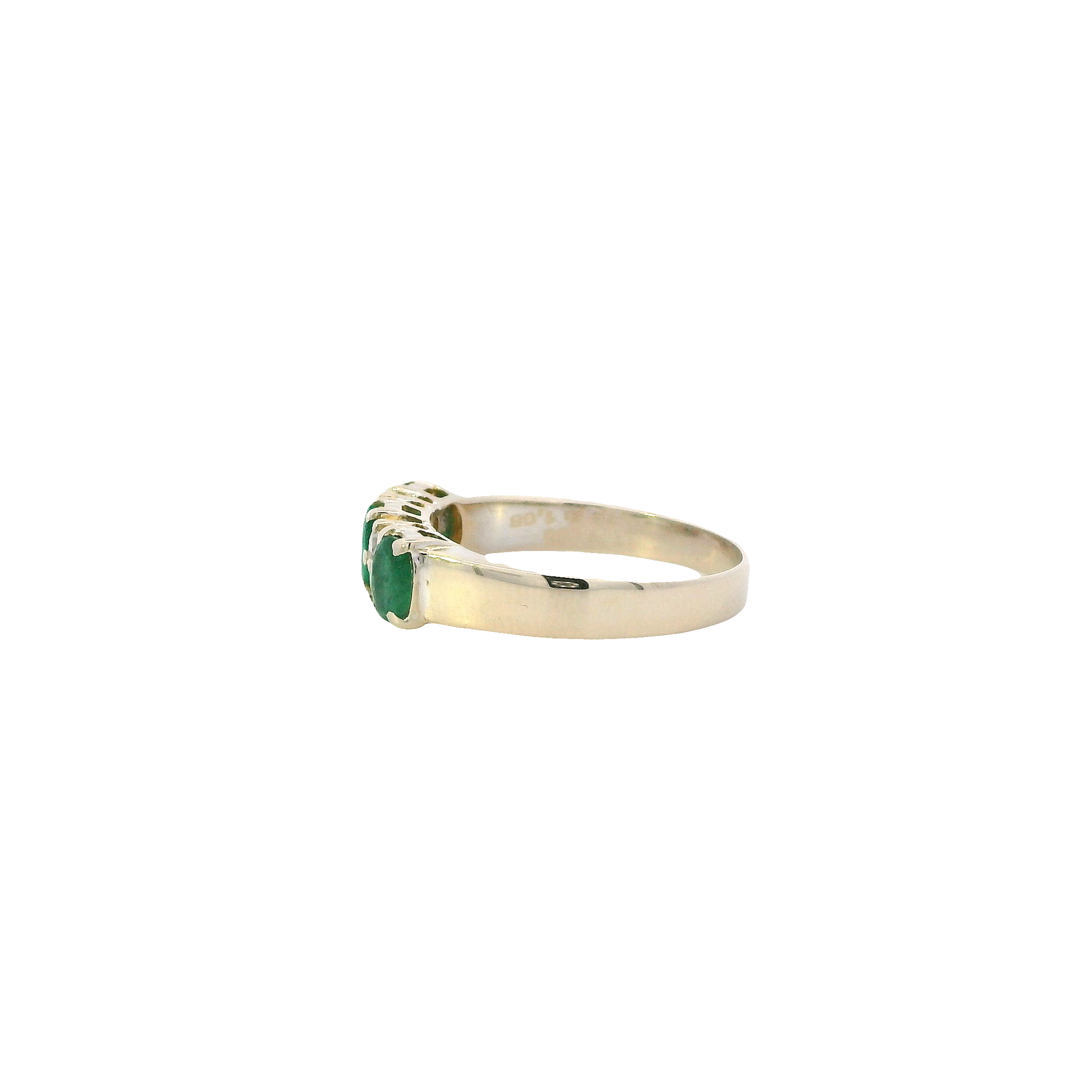 14K Yellow Gold Emerald & Diamond Ring - 0.16ct