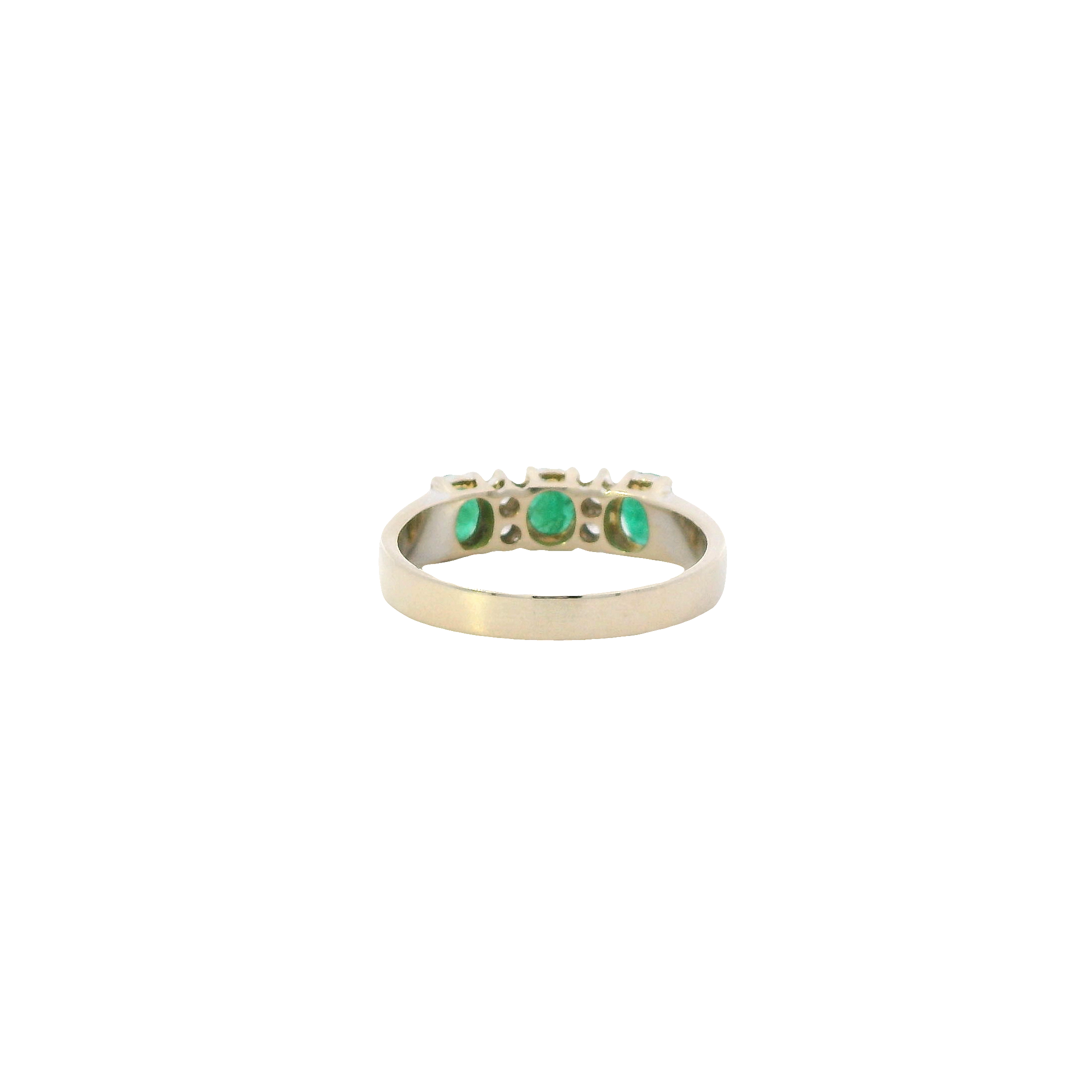 14K Yellow Gold Emerald & Diamond Ring - 0.16ct