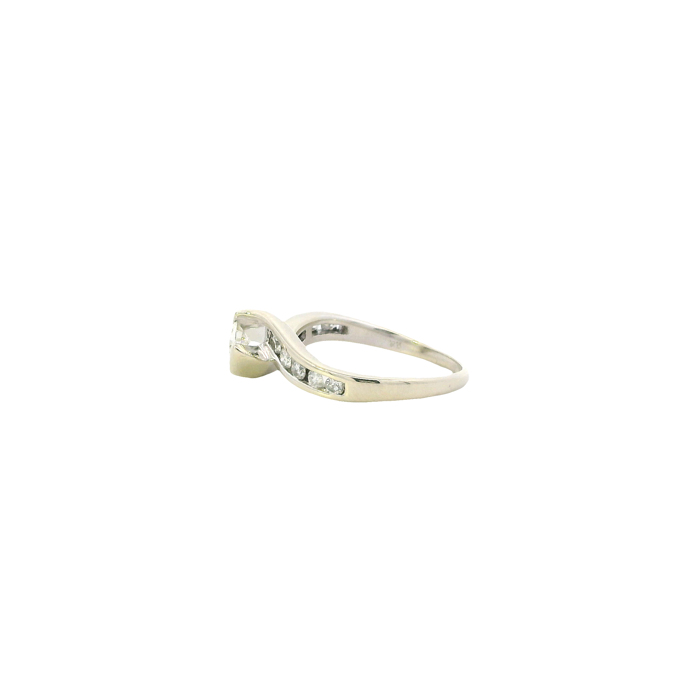 14K White Gold Diamond Womens Ring - 0.49ct