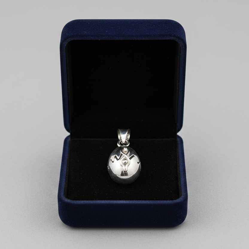 Sterling Silver Hinged Dinosaur Egg With Baby Dino Pendant