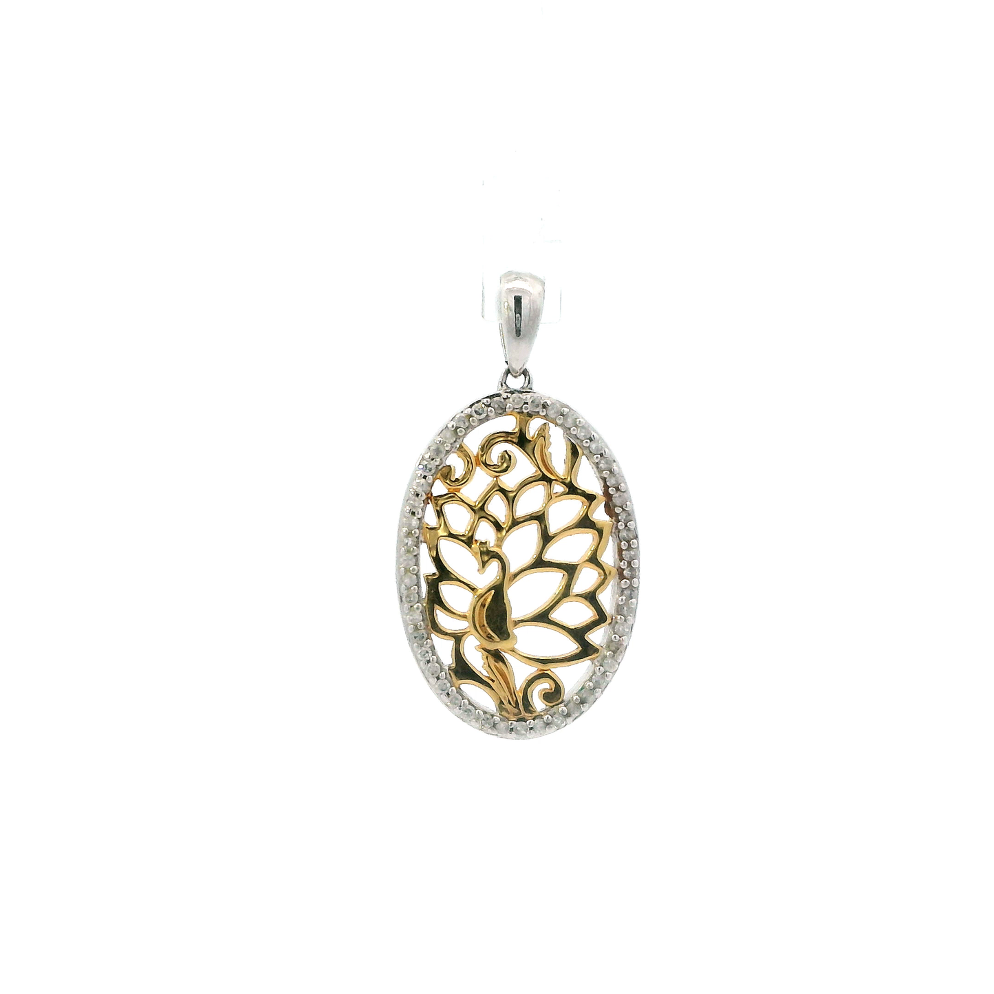 Disney Enchanted Sterling Silver Pendant 14K Gold Plated
