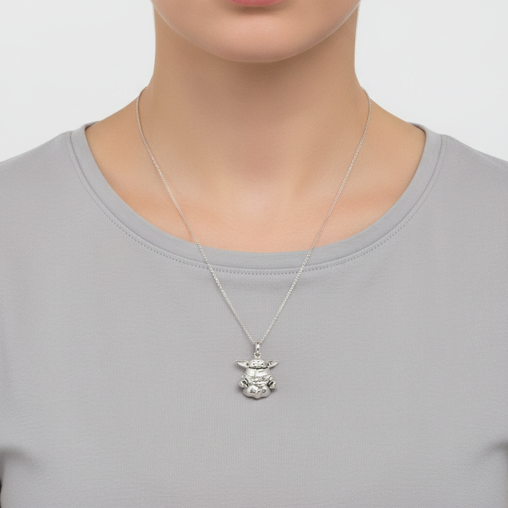 Sterling Silver Grogu Star Wars Pendant