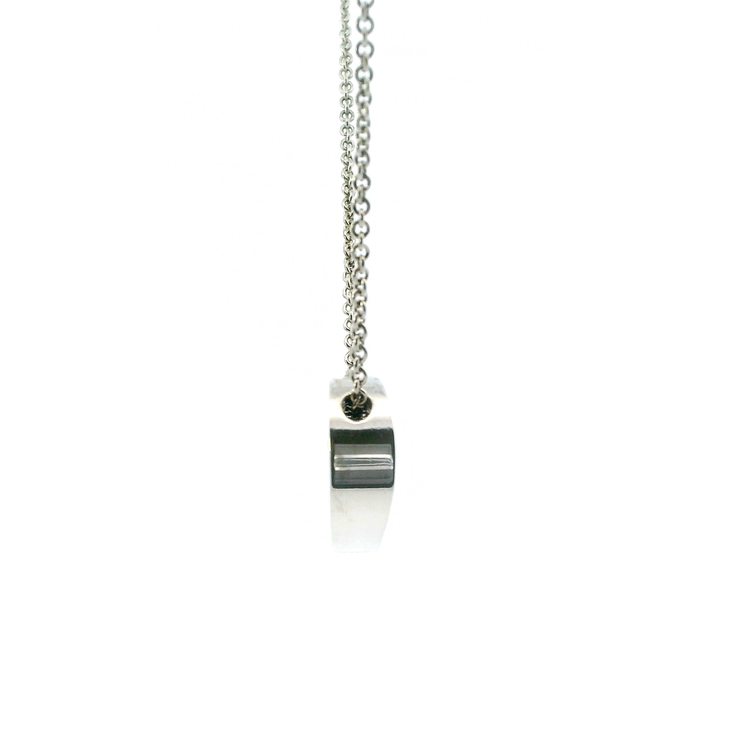 Tiffany & Co. Sterling Silver 1837 Concave Circle Charm Pendant Necklace