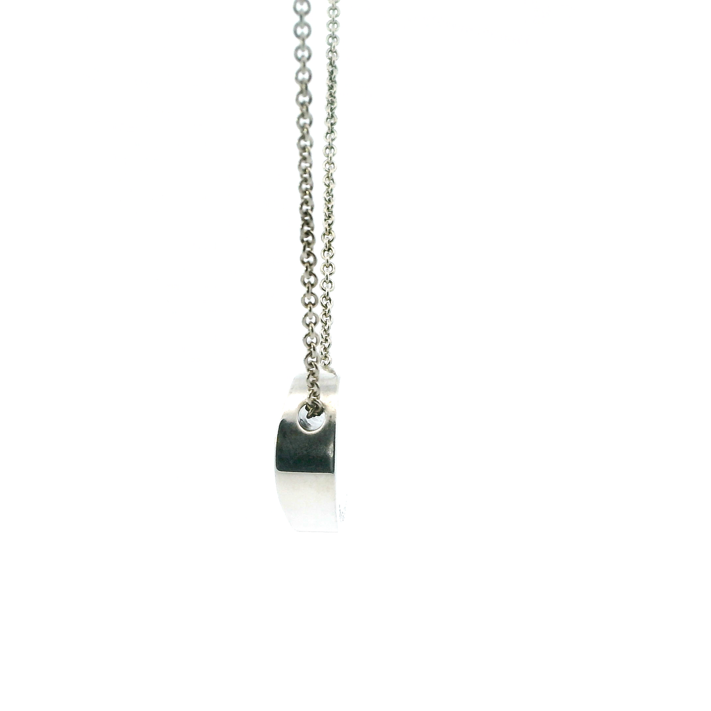 Tiffany & Co. Sterling Silver 1837 Concave Circle Charm Pendant Necklace