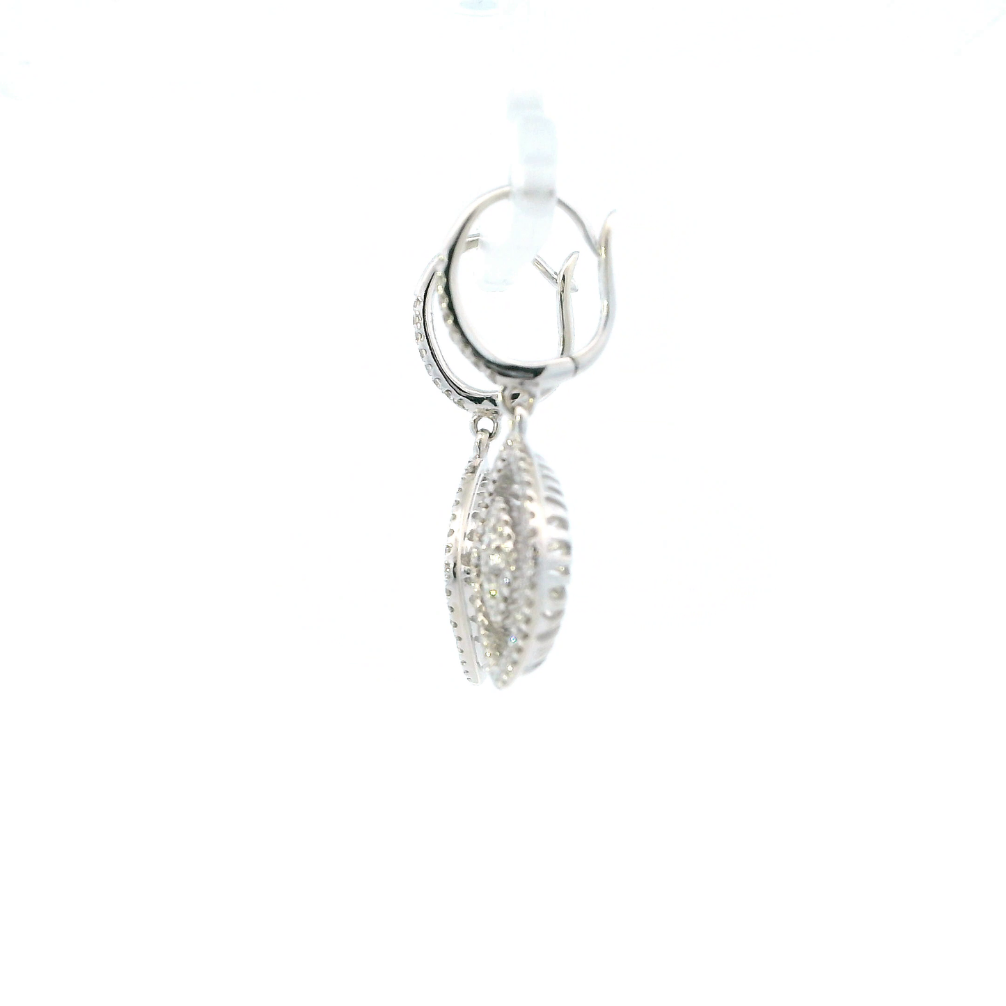 14K White Gold Diamond Dangle Earrings - 0.70ct
