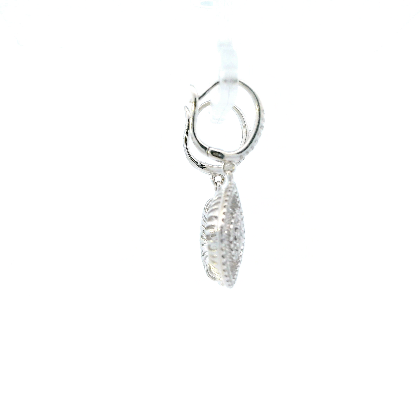 14K White Gold Diamond Dangle Earrings - 0.70ct