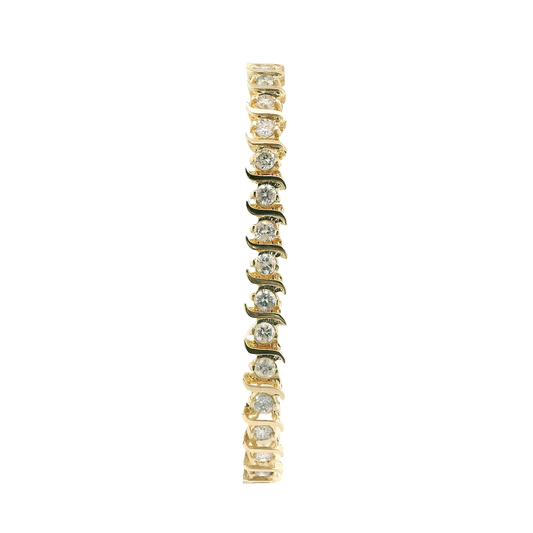 14K Yellow Gold Diamond Tennis Bracelet - 3.50ct