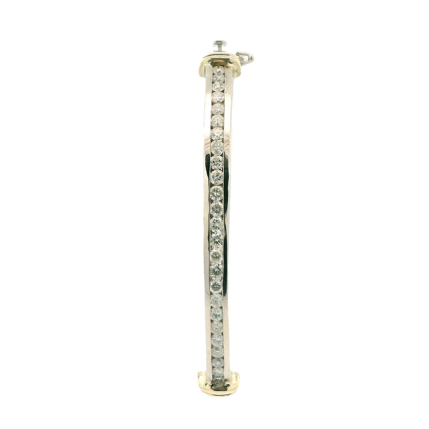 14K White & Yellow Gold Diamond Bangle - 1.50ct