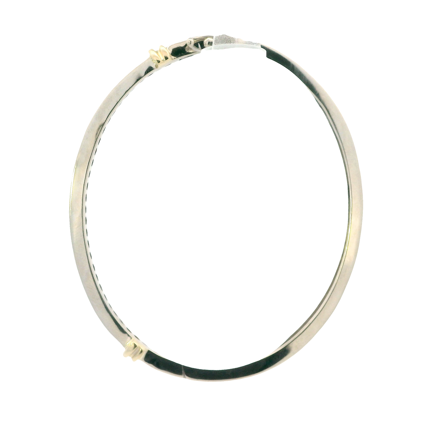 14K White & Yellow Gold Diamond Bangle - 1.50ct