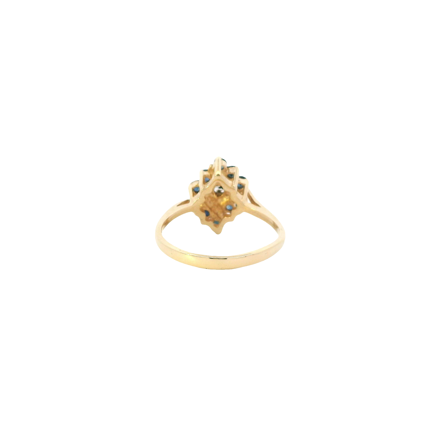 14K Yellow Gold Diamond & Sapphire Ring - 0.14ct