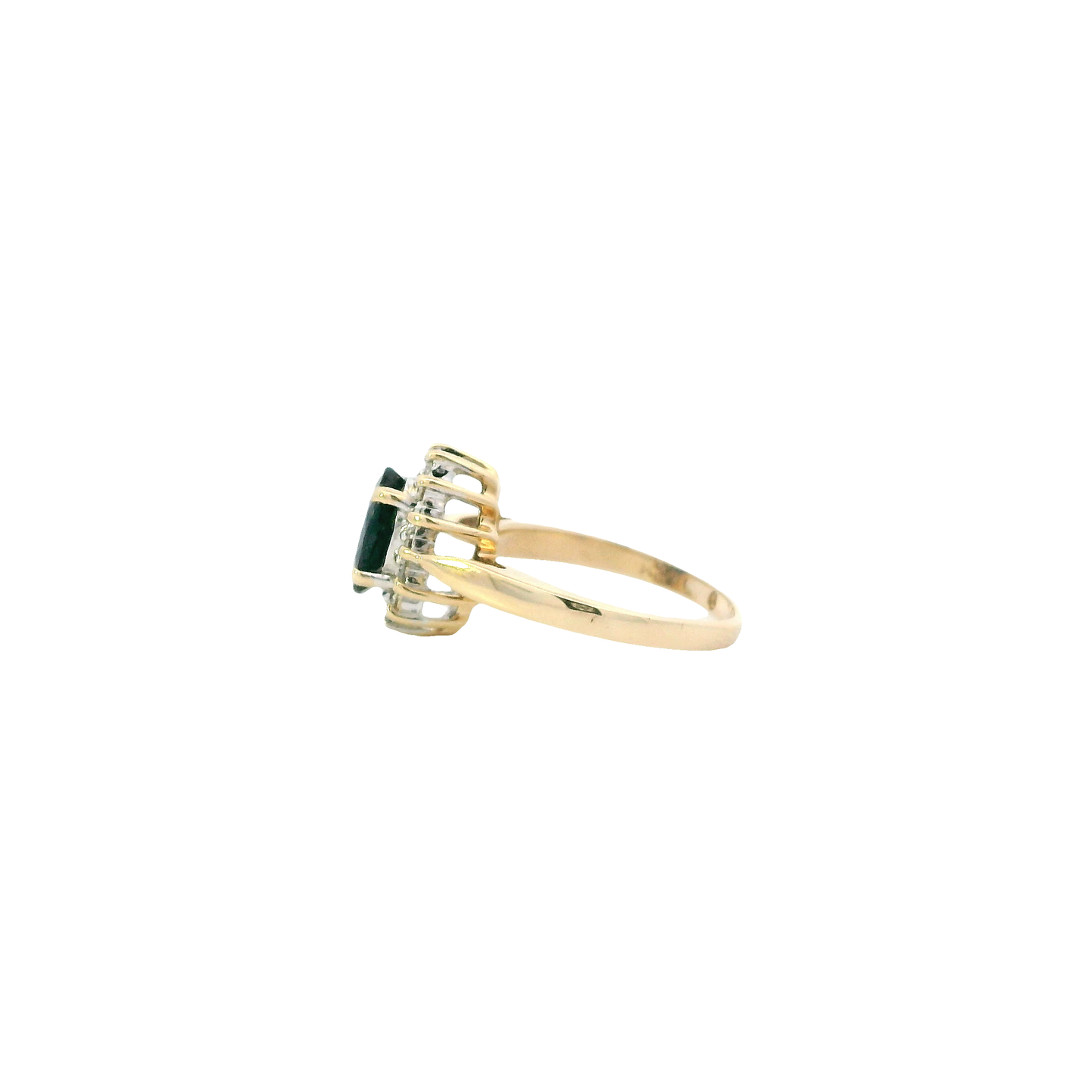 14K Yellow Gold Diamond & Sapphire Ring - 0.18ct