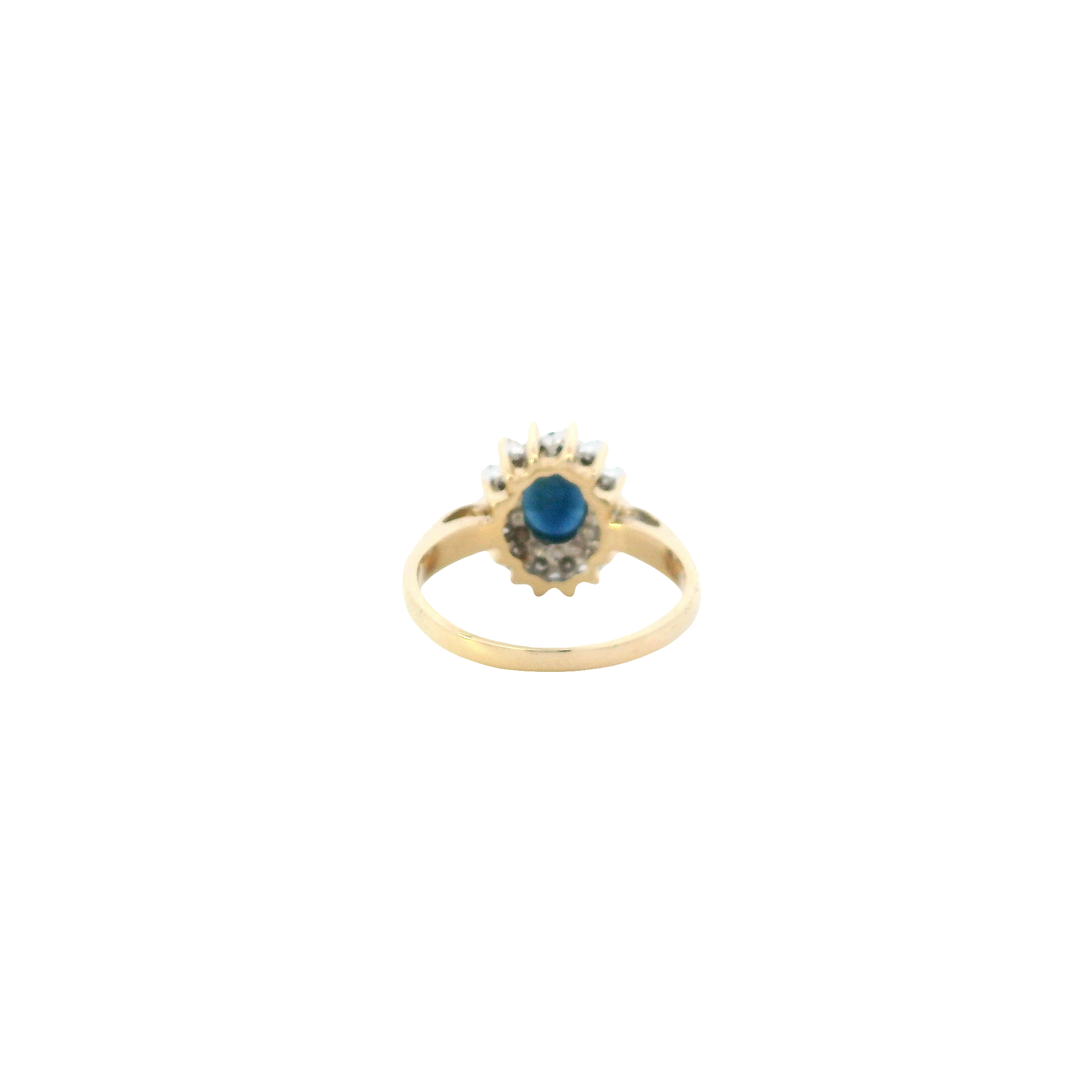 14K Yellow Gold Diamond & Sapphire Ring - 0.18ct