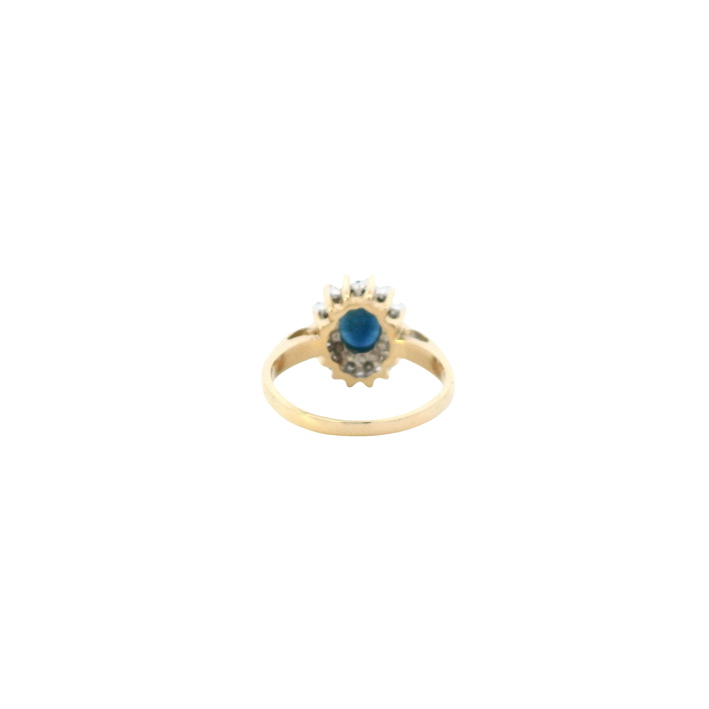 14K Yellow Gold Diamond & Sapphire Ring - 0.18ct