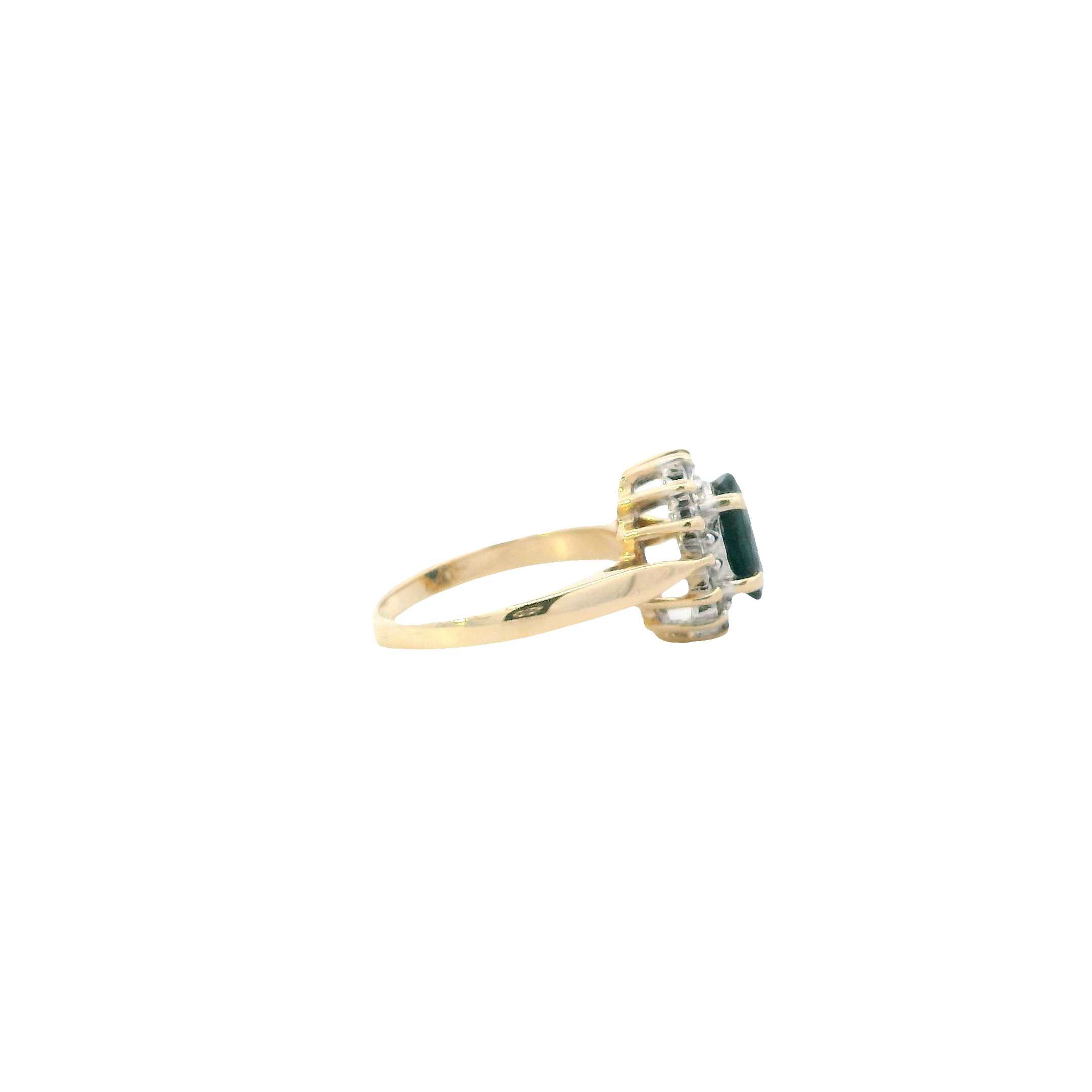 14K Yellow Gold Diamond & Sapphire Ring - 0.18ct
