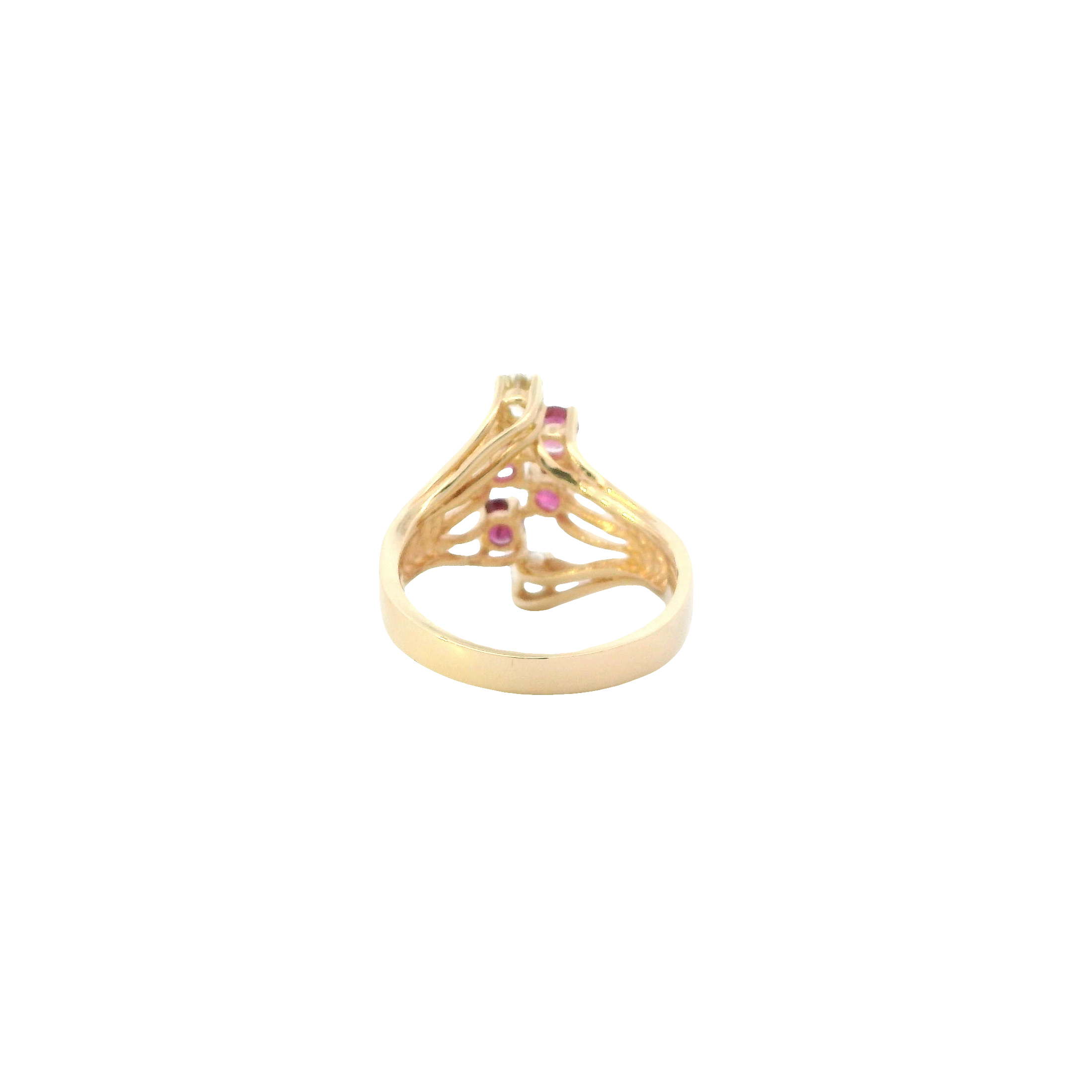 14K Yellow Gold Diamond & Ruby Ring - 0.26ct