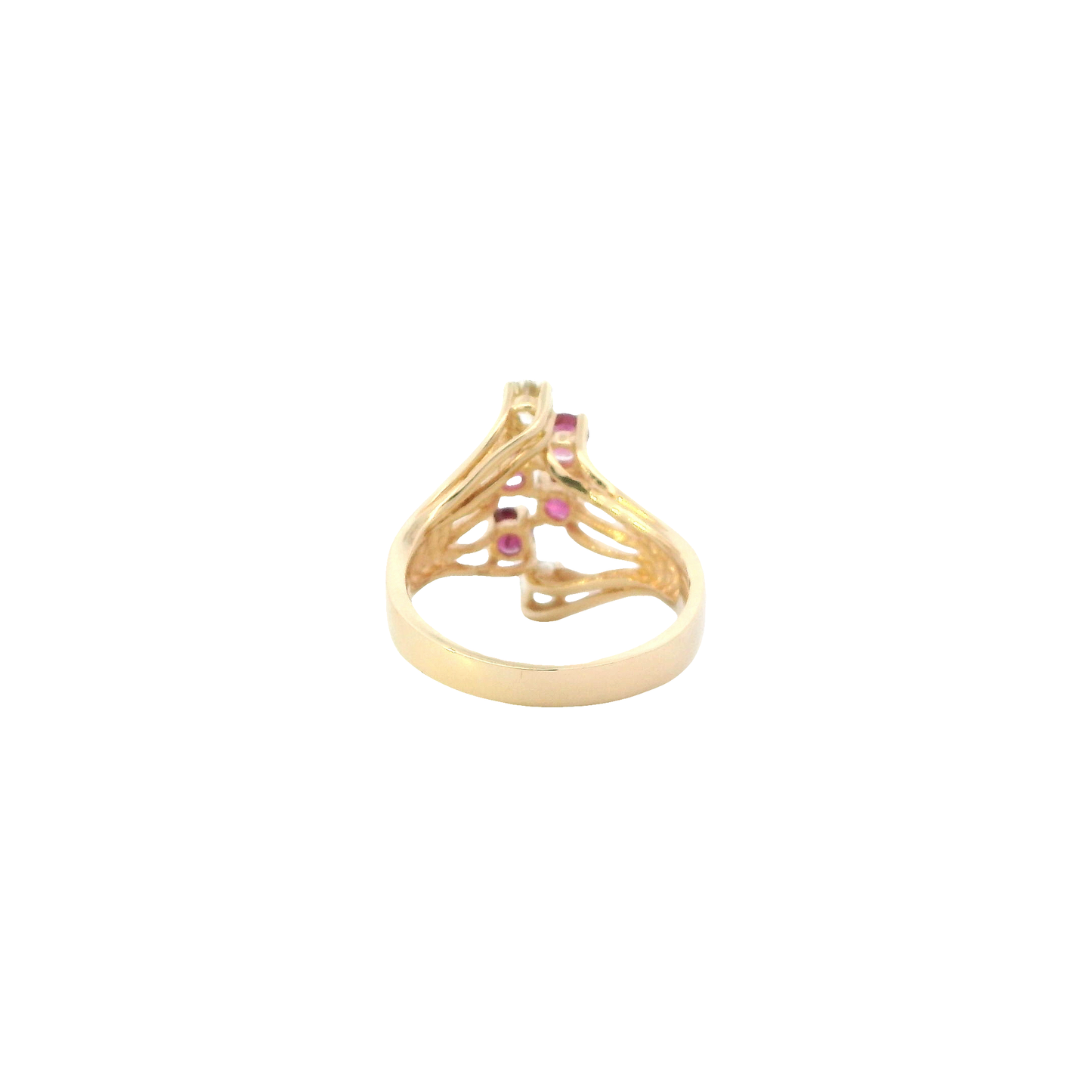 14K Yellow Gold Diamond & Ruby Ring - 0.26ct