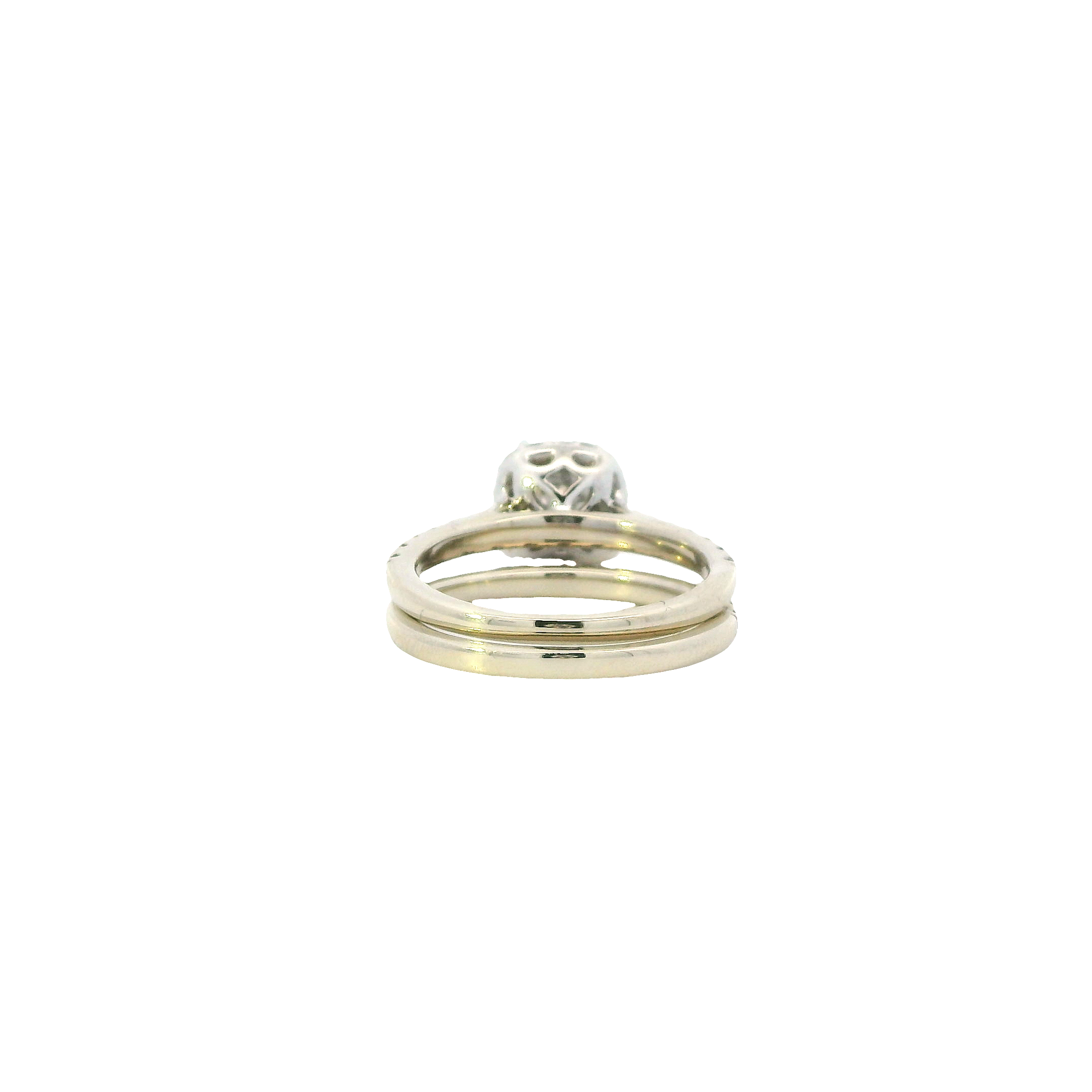 14K White Gold Lab Diamond Engagement & Wedding Ring Set - 2.22ct