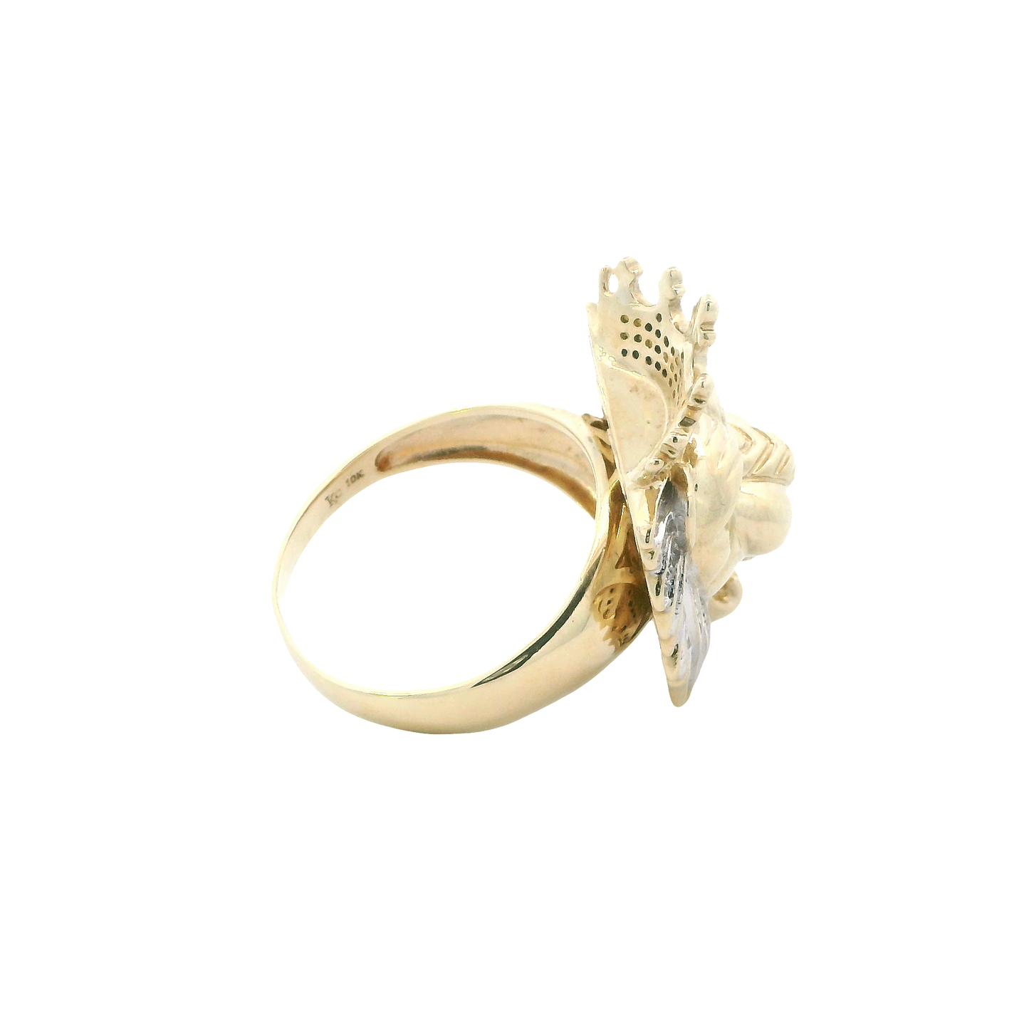 10K Yellow Gold Diamond Lion Ring - 0.26ct