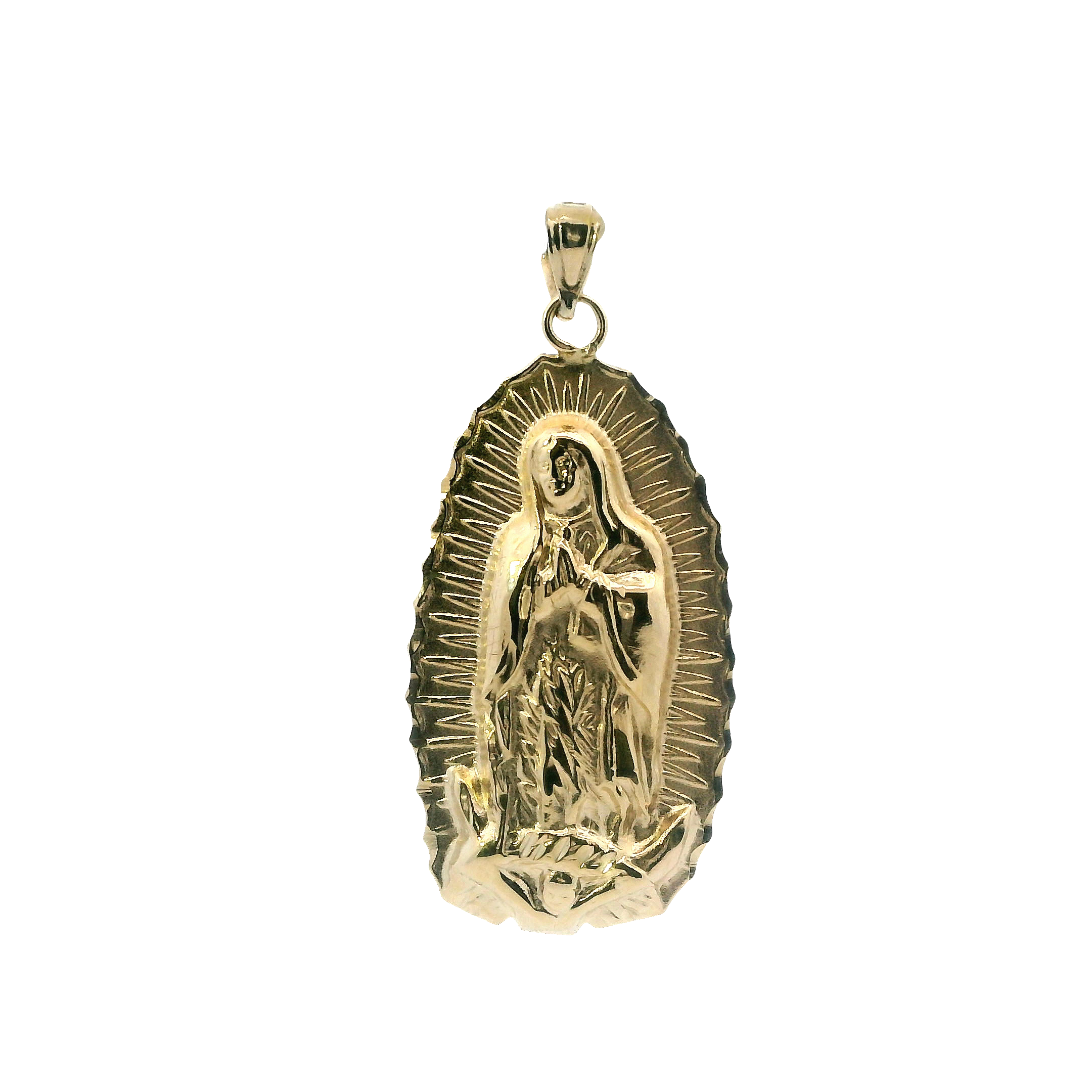 10K Yellow Gold Virgin Mary Pendant