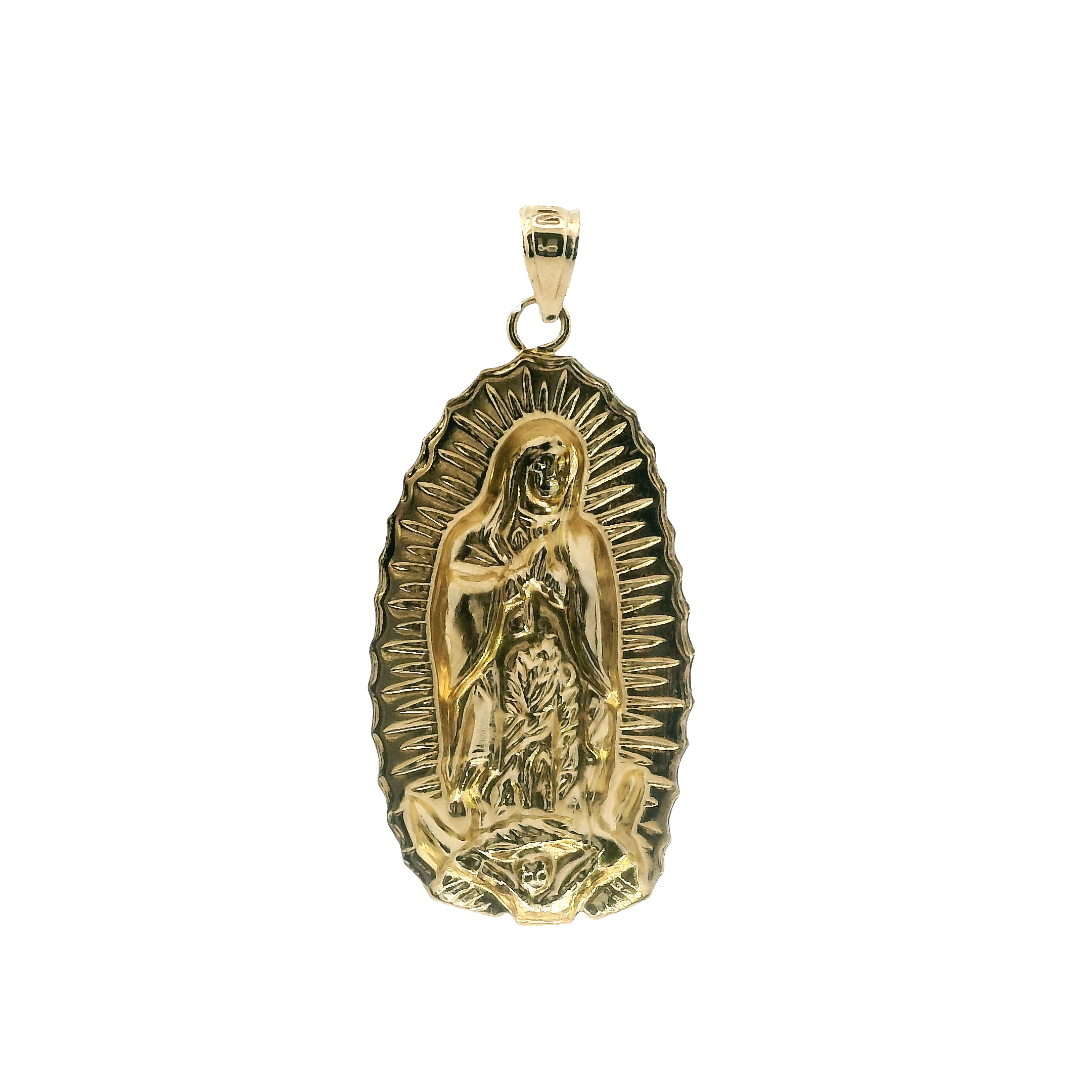 10K Yellow Gold Virgin Mary Pendant