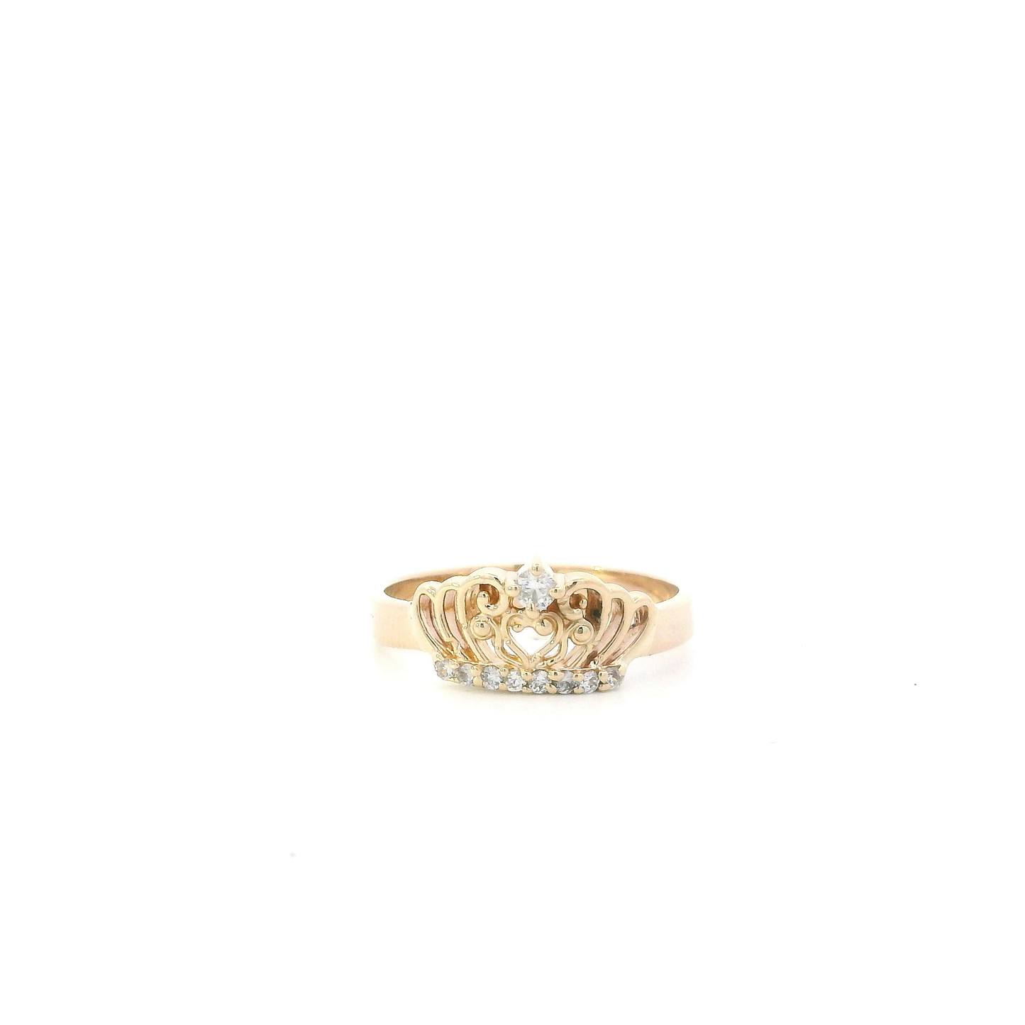 14K Yellow Gold "Crown" Womens Ring