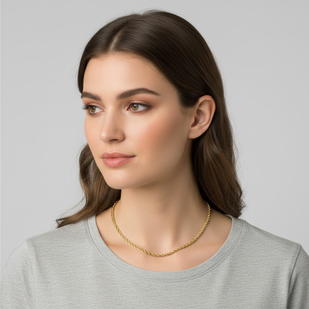 14K Yellow Gold 18" Rope Chain