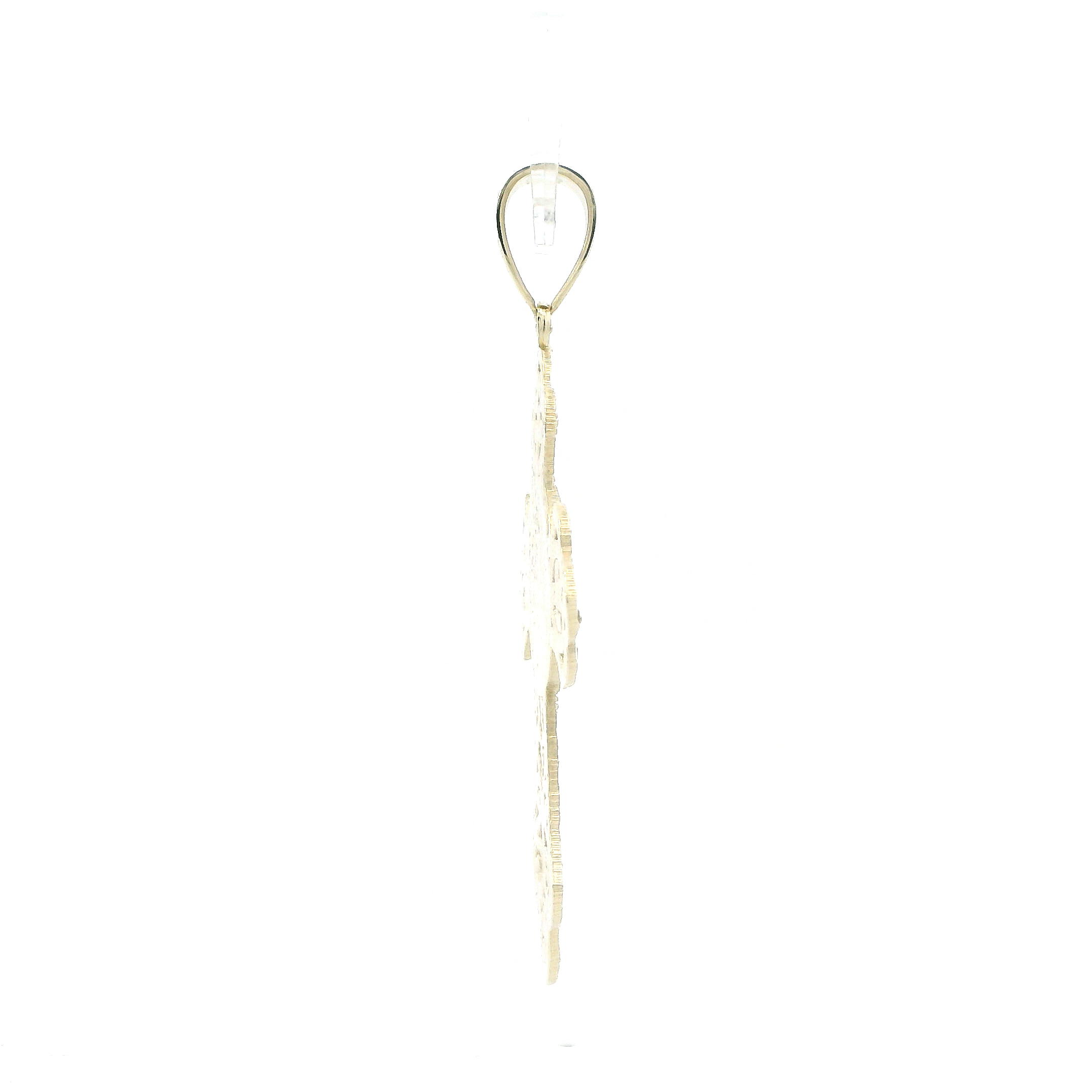 10K Yellow Gold Filigree Virgin Mary Cross Pendant