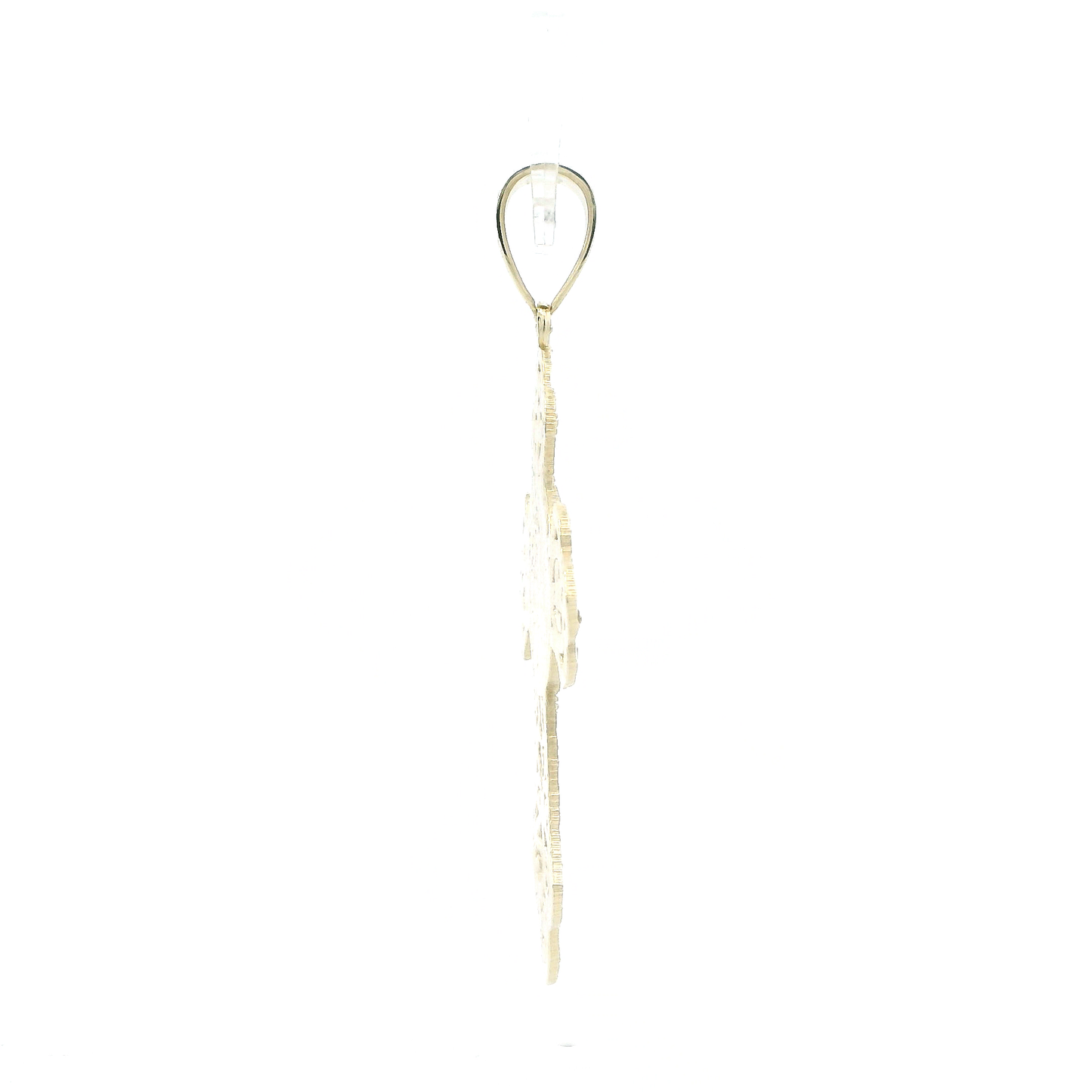 10K Yellow Gold Filigree Virgin Mary Cross Pendant