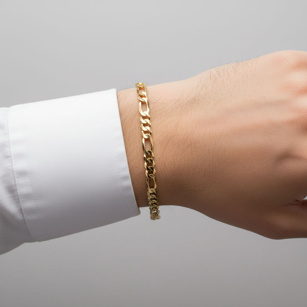 10K Yellow Gold Figaro Bracelet