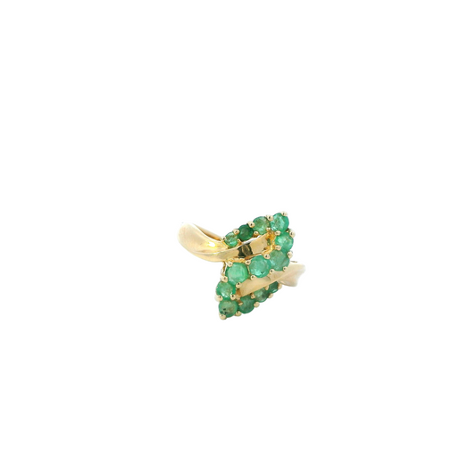10K Yellow Gold Emerald Womens Ring
