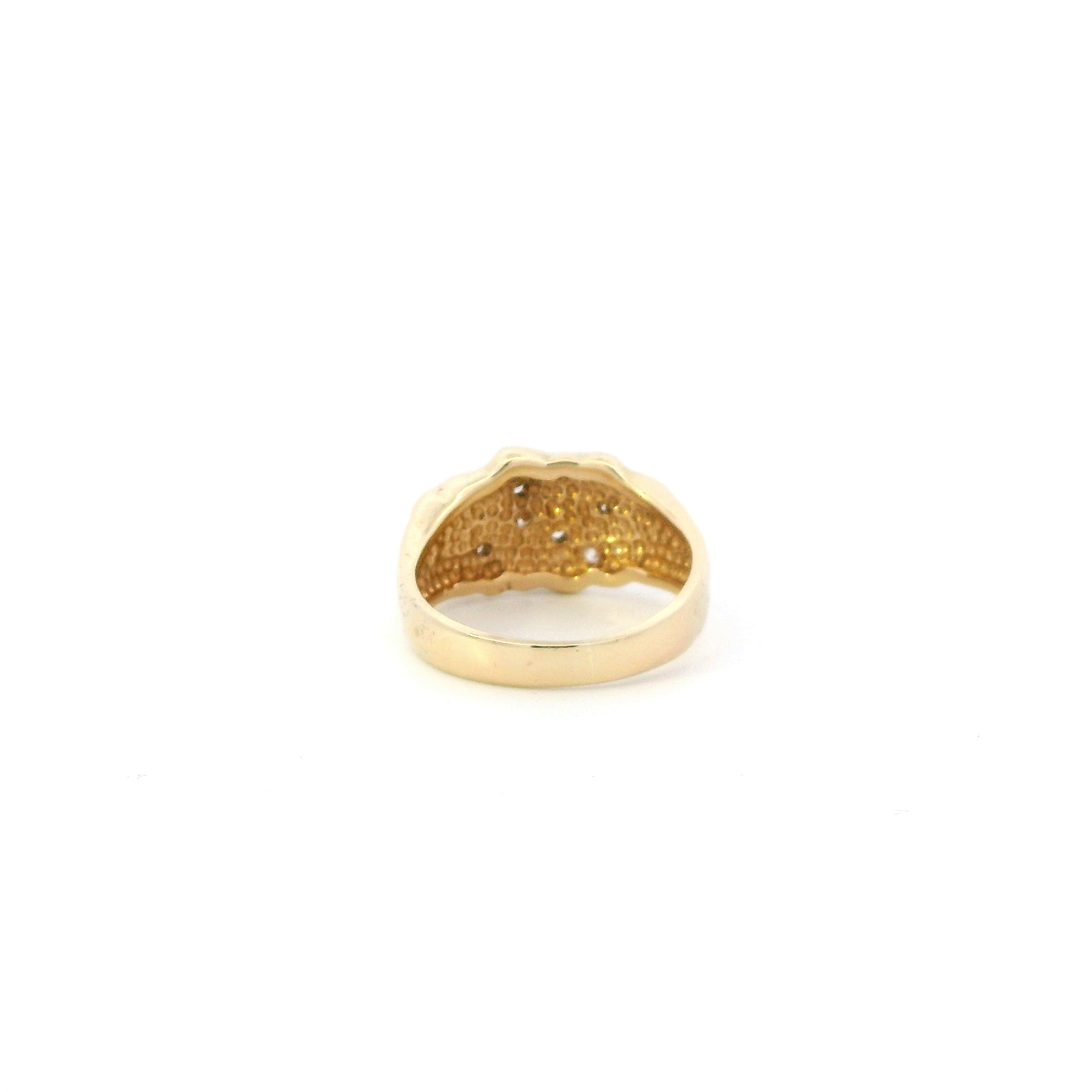 14K Yellow Gold Diamond Nugget Womens Ring - 0.36ct