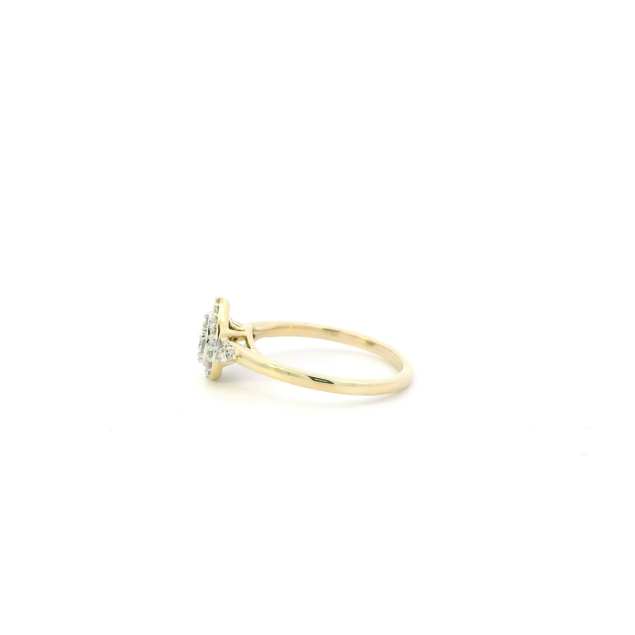 14K Yellow Gold Diamond Womens Ring - 0.26ct