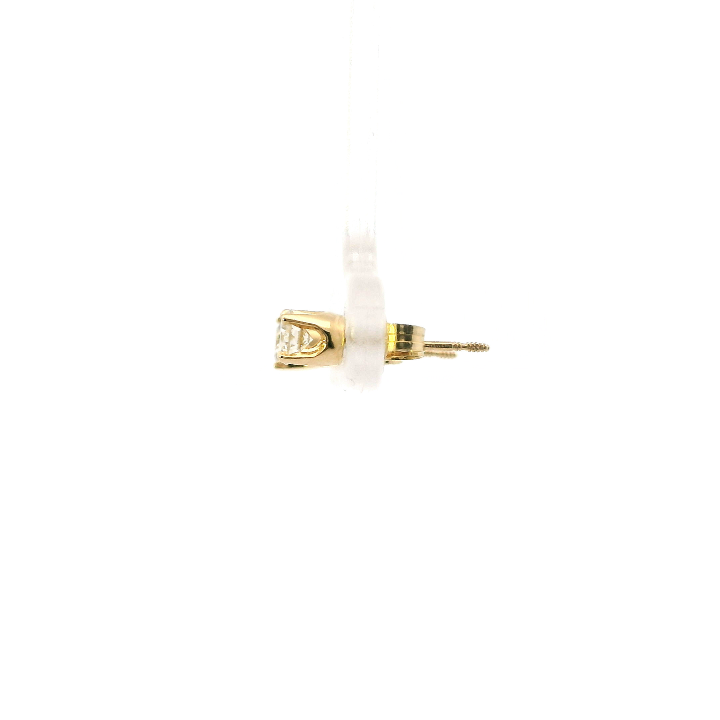 14K Yellow Gold Diamond Solitaire Earrings - 0.41ct