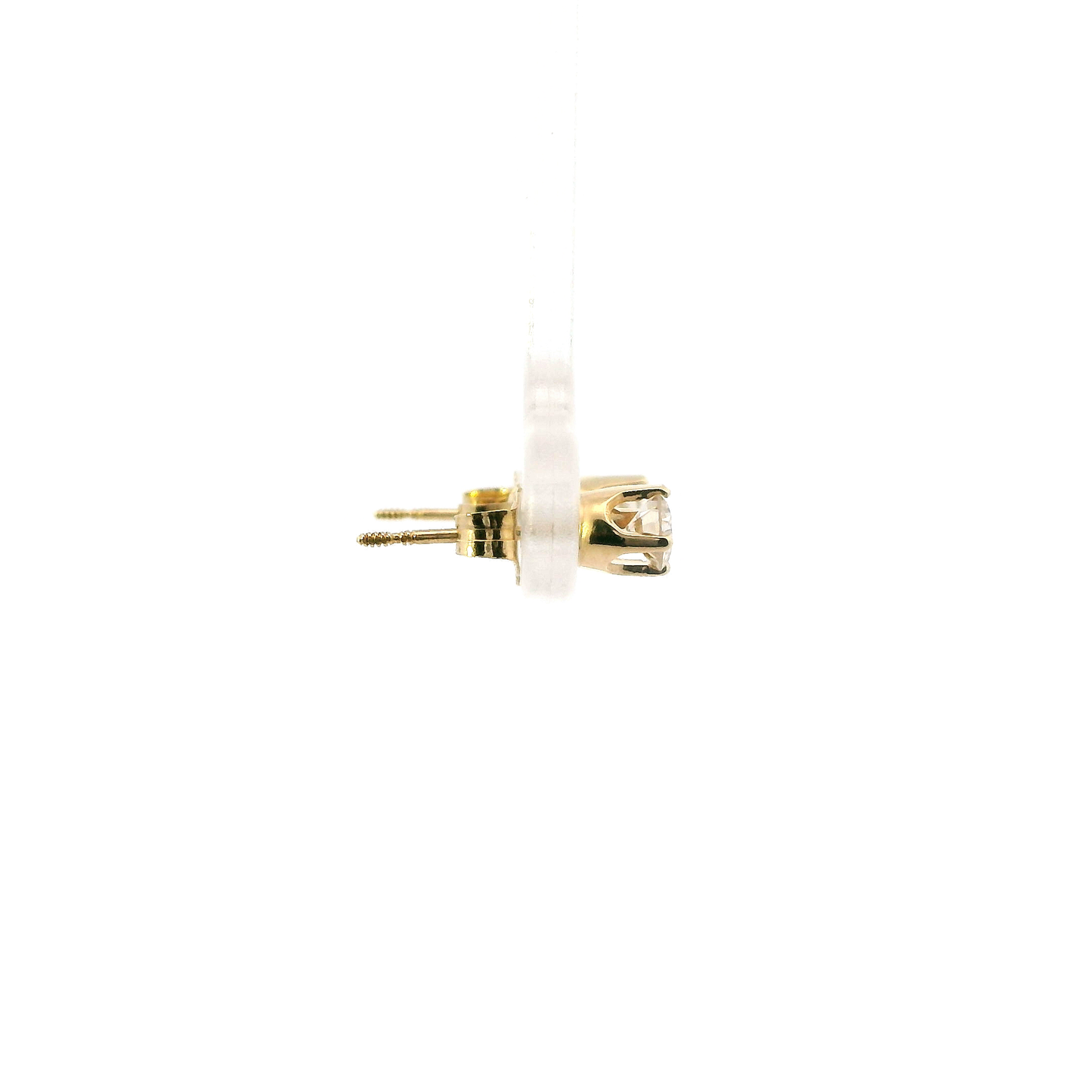 14K Yellow Gold Diamond Solitaire Earrings - 0.41ct