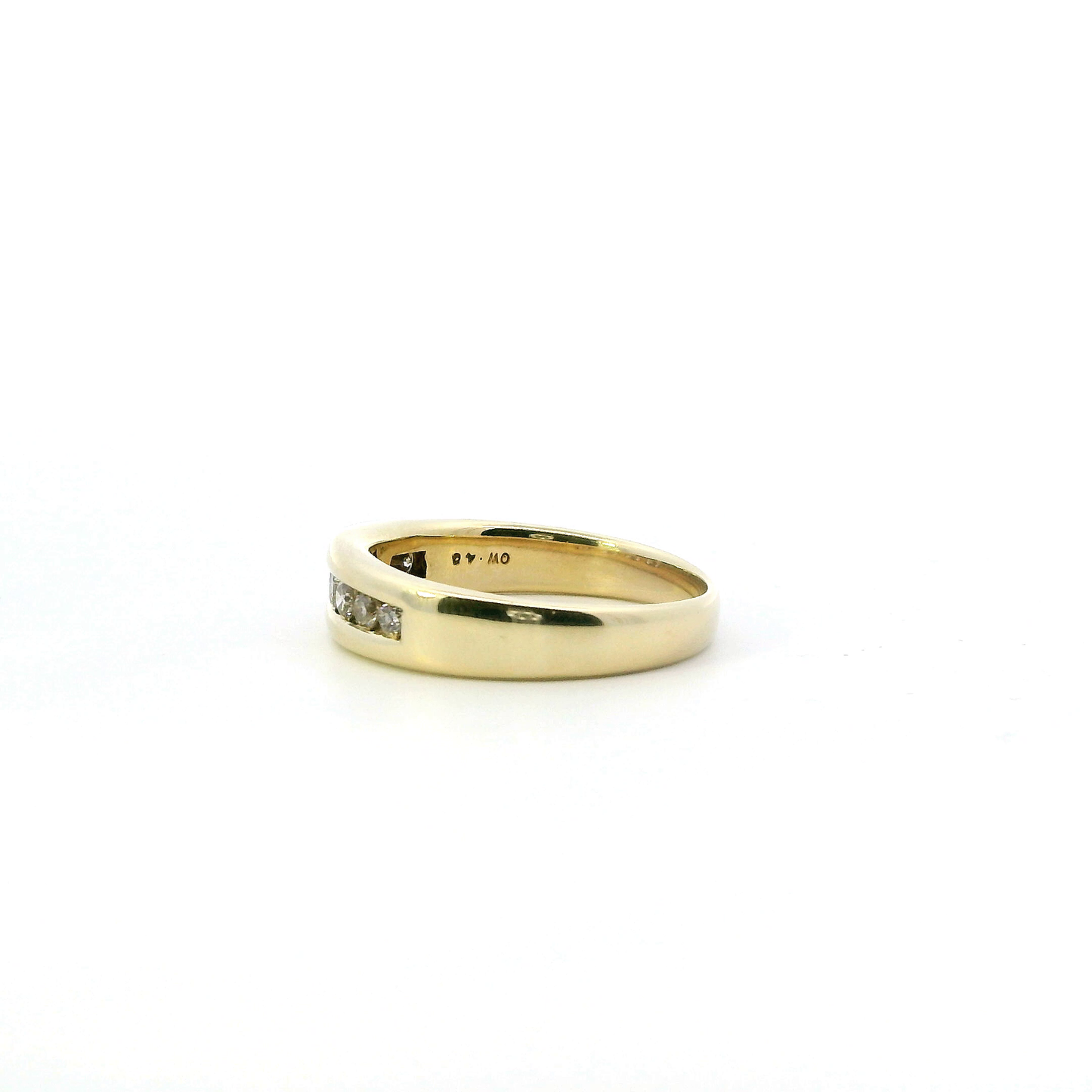 14K Yellow Gold Diamond Mens Ring - 0.48ct