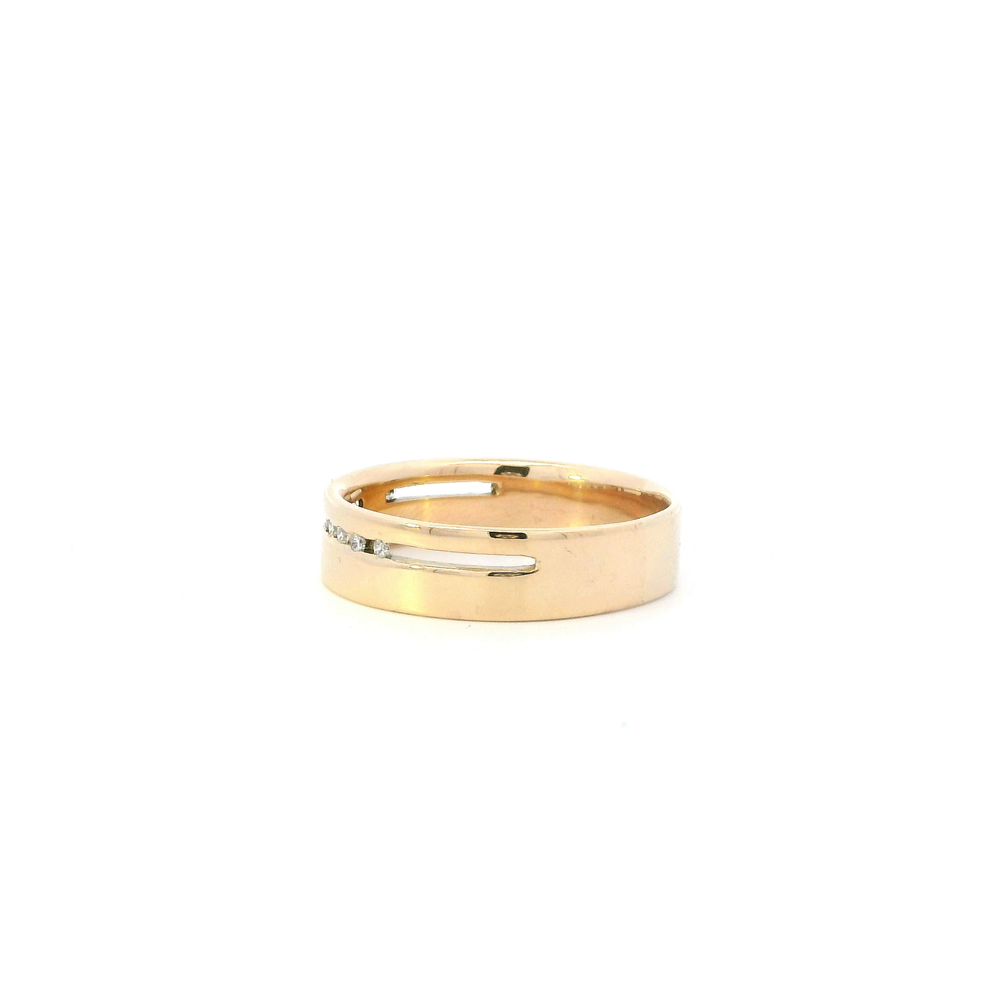 14K Yellow Gold Diamond Mens Ring - 0.10ct