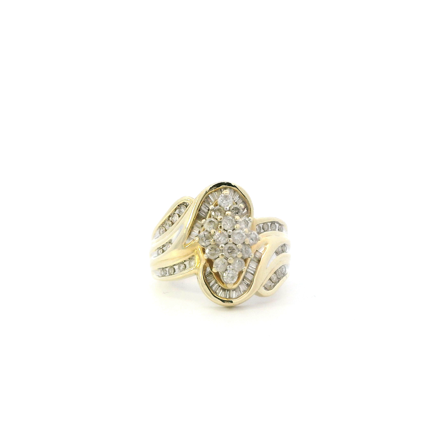 10K Yellow Gold Diamond Womens Ring - 1.08ct