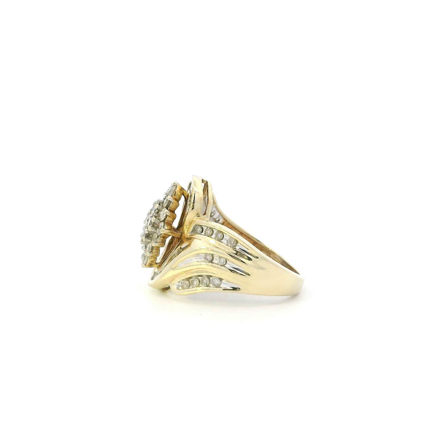 10K Yellow Gold Diamond Womens Ring - 1.08ct
