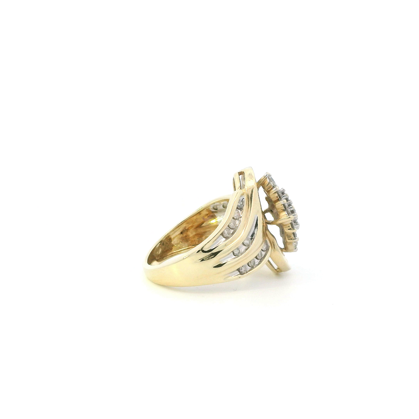 10K Yellow Gold Diamond Womens Ring - 1.08ct