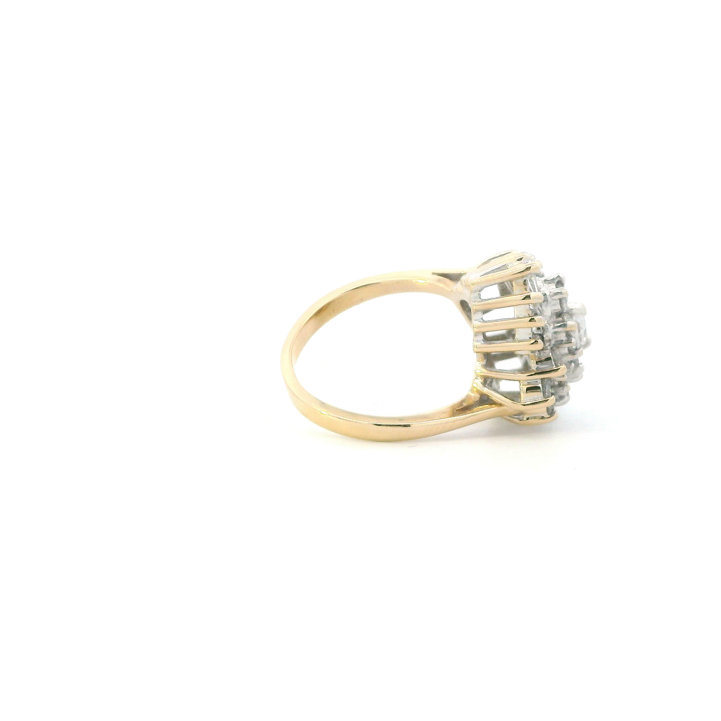 14K Yellow & White Gold Diamond Womens Ring - 1.11ct