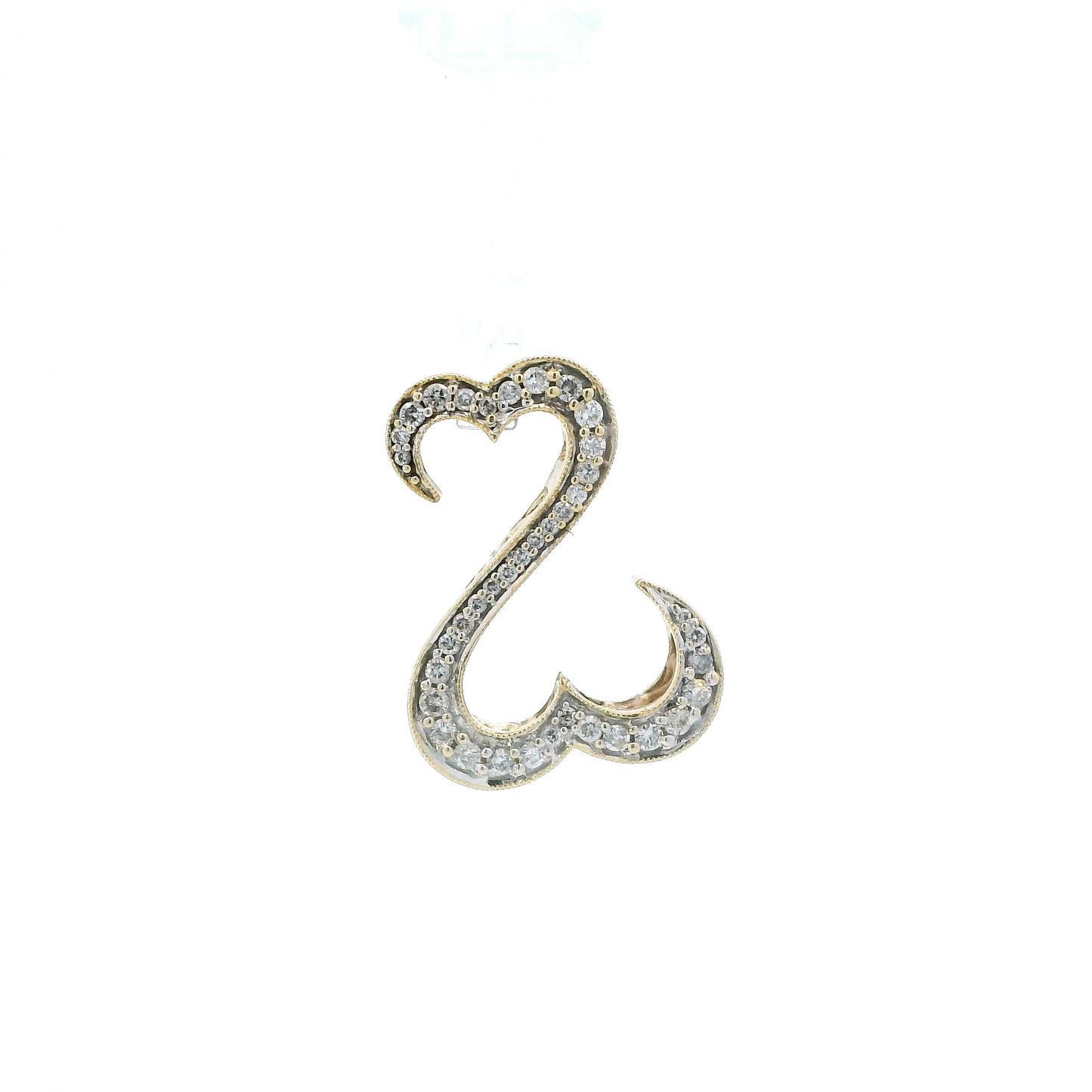14K Yellow Gold Diamond "Jane Seymour" Open Heart Pendant -0.50ct